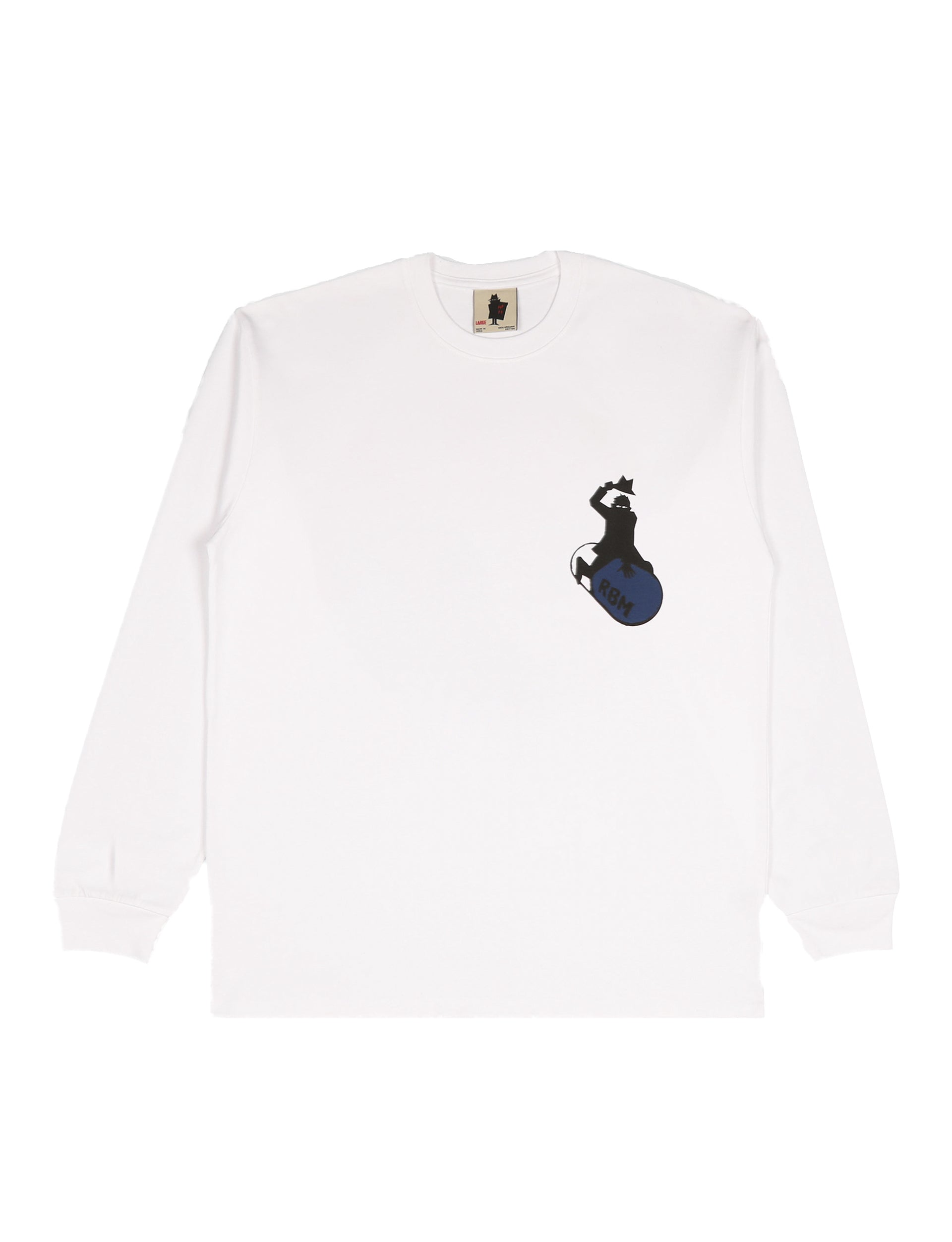 REAL BAD MAN STOP WORRYING LS TEE WHITE
