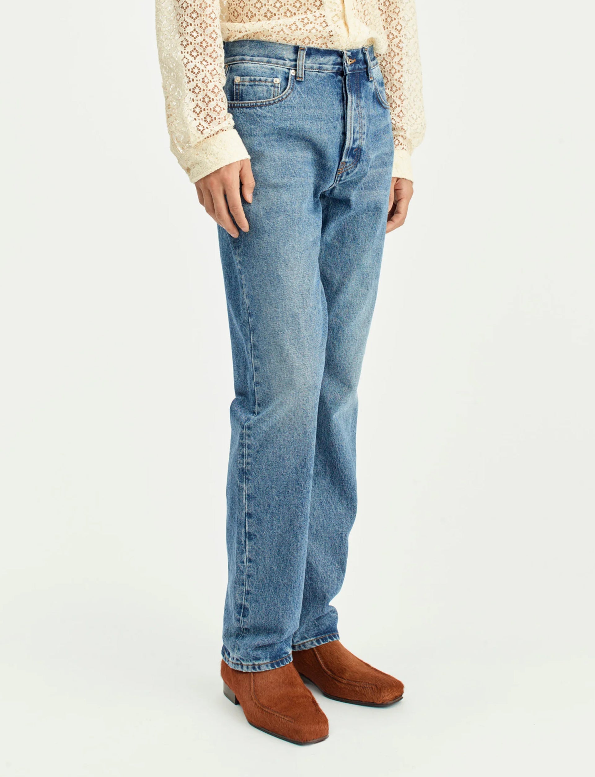 SÉFR STRAIHT CUT JEANS WORN WASH