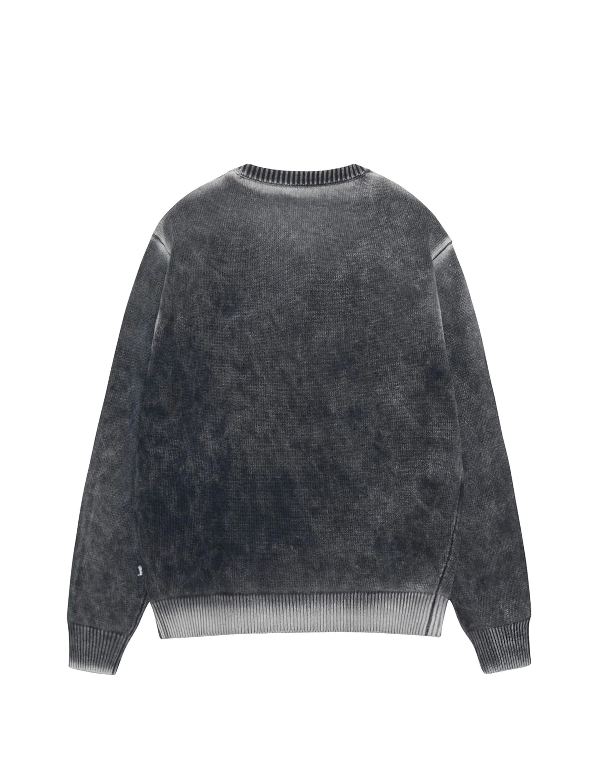 STÜSSY Faded Cotton Crew BLACK