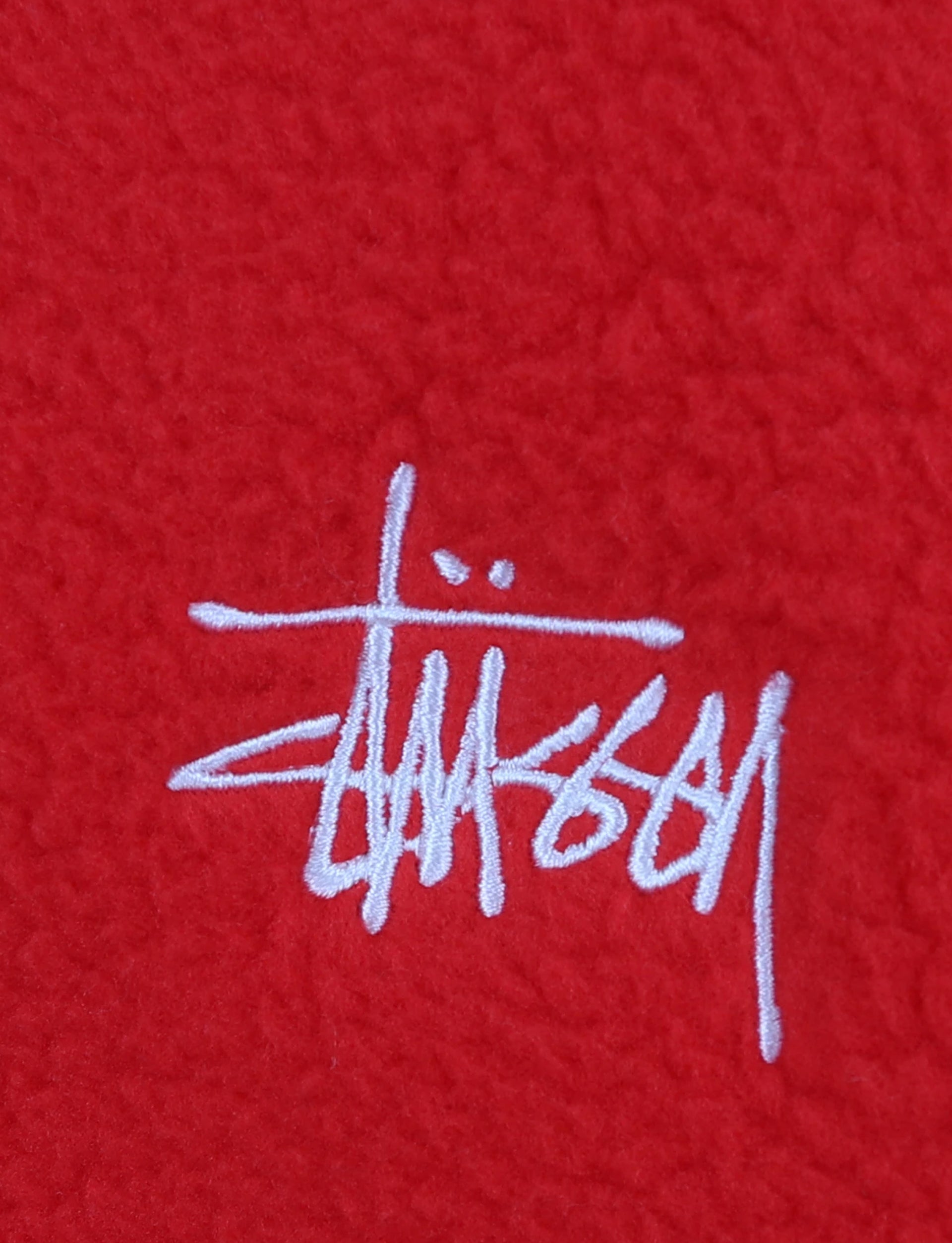 STÜSSY Half Zip Mock Polar Fleece RED