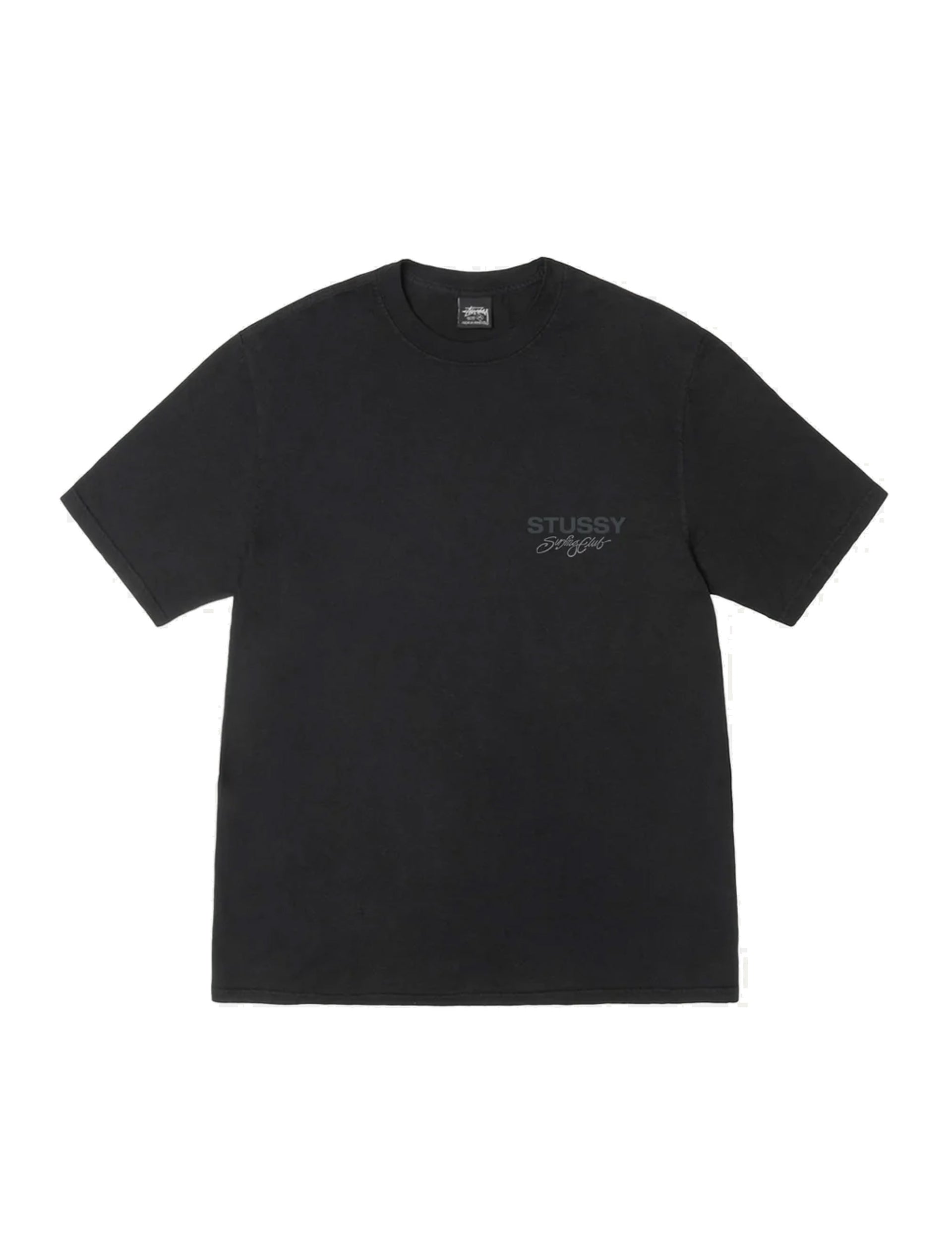 STÜSSY Surf Club Pig. Dyed Tee BLACK
