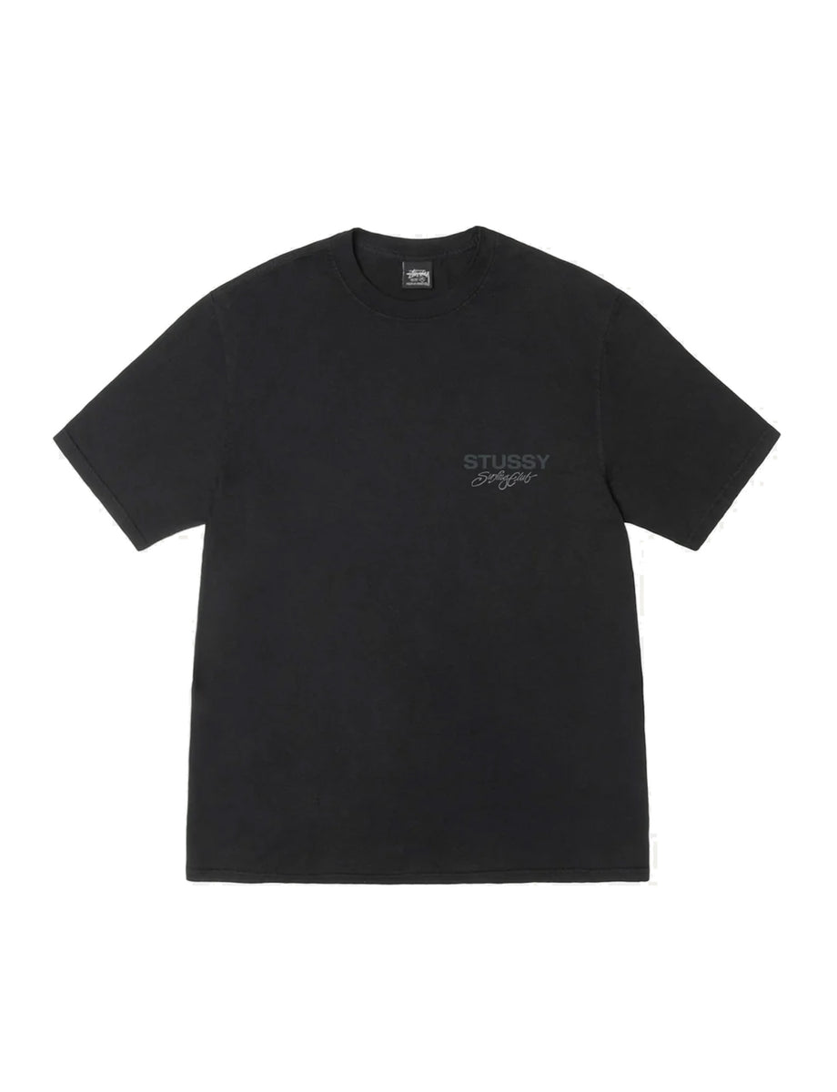 STÜSSY Surf Club Pig. Dyed Tee BLACK - minishopmadrid