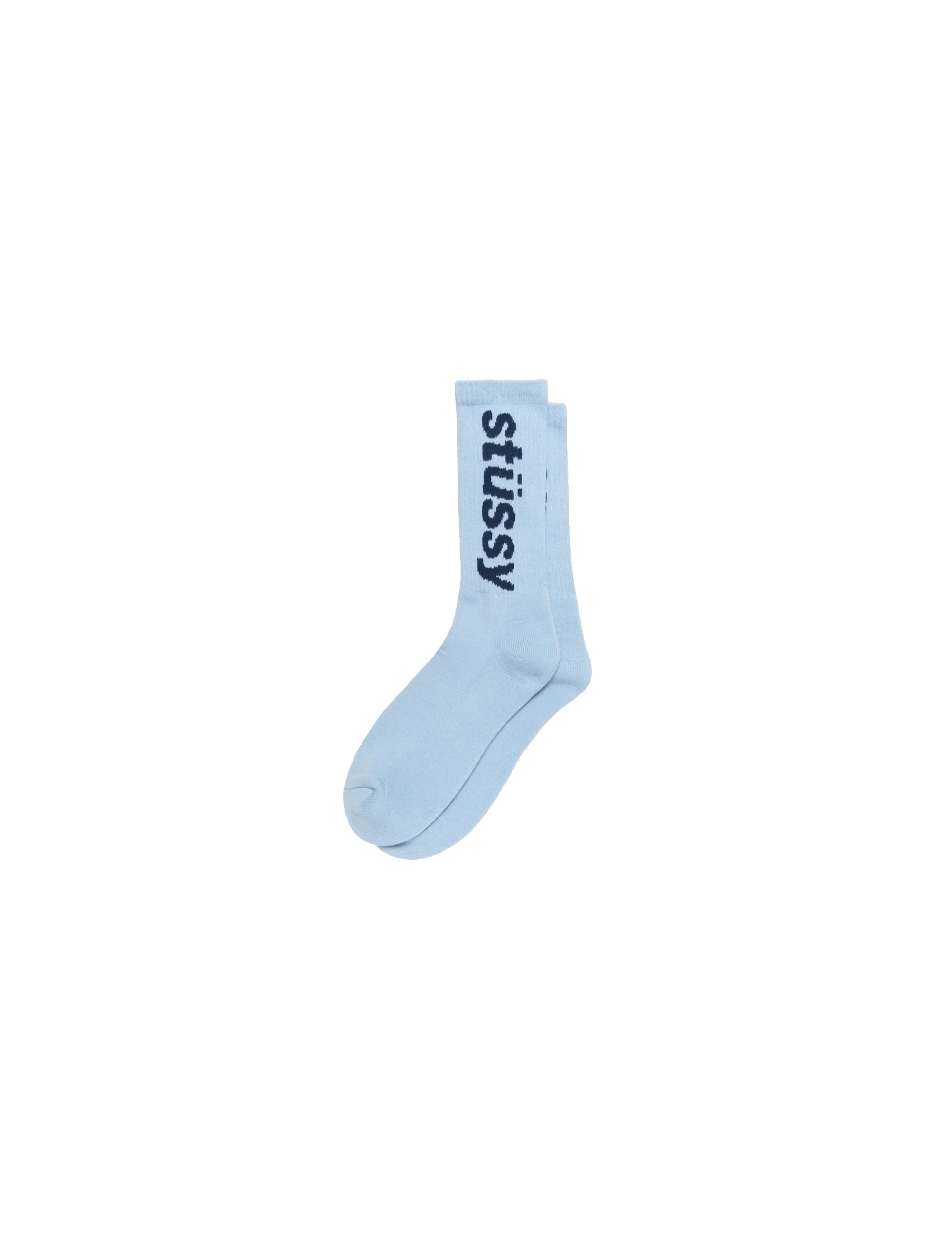 STÜSSY HELVETICA CREW SOCKS SKY BLUE