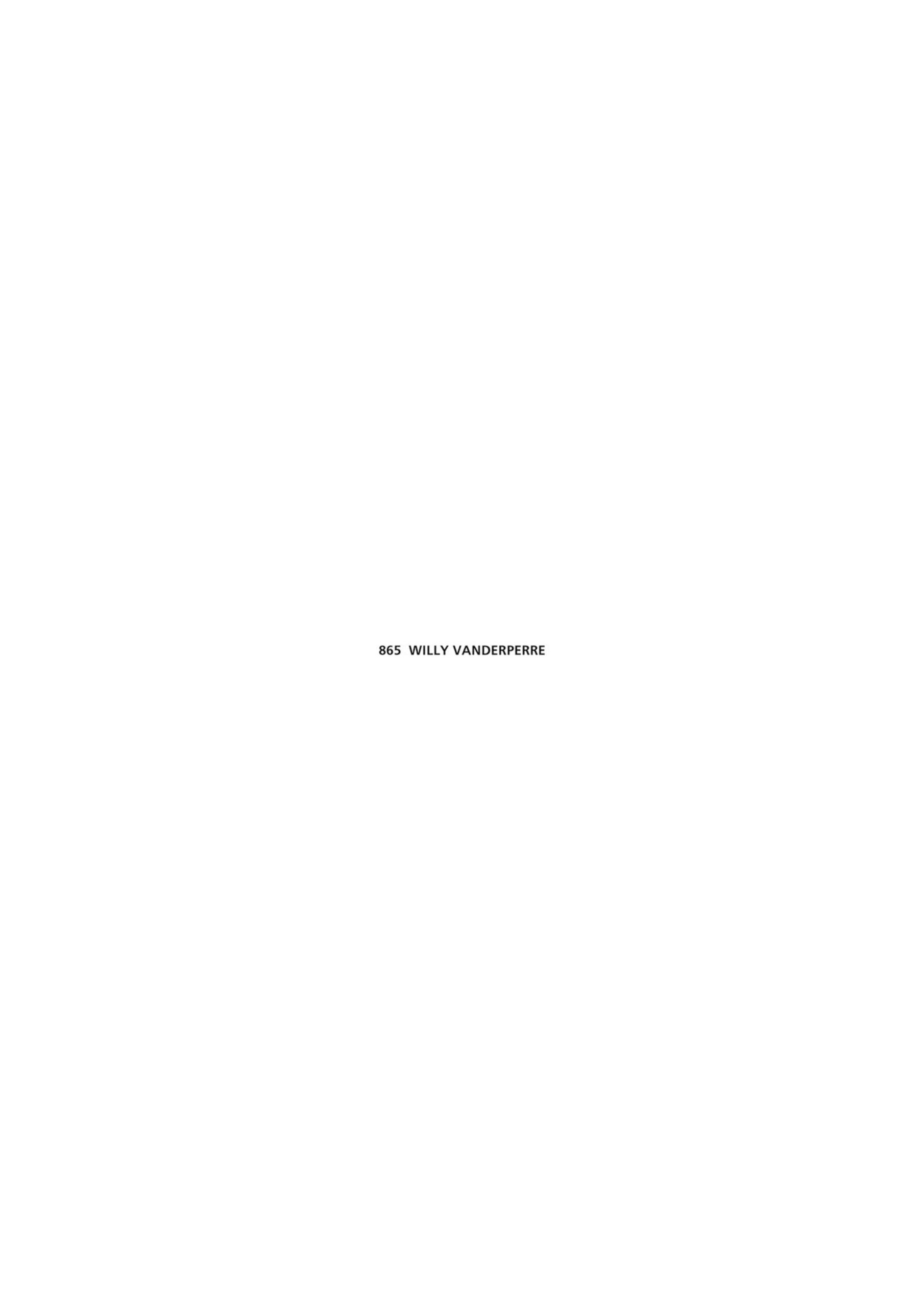 IDEA 865 WILLY VANDERPERRE