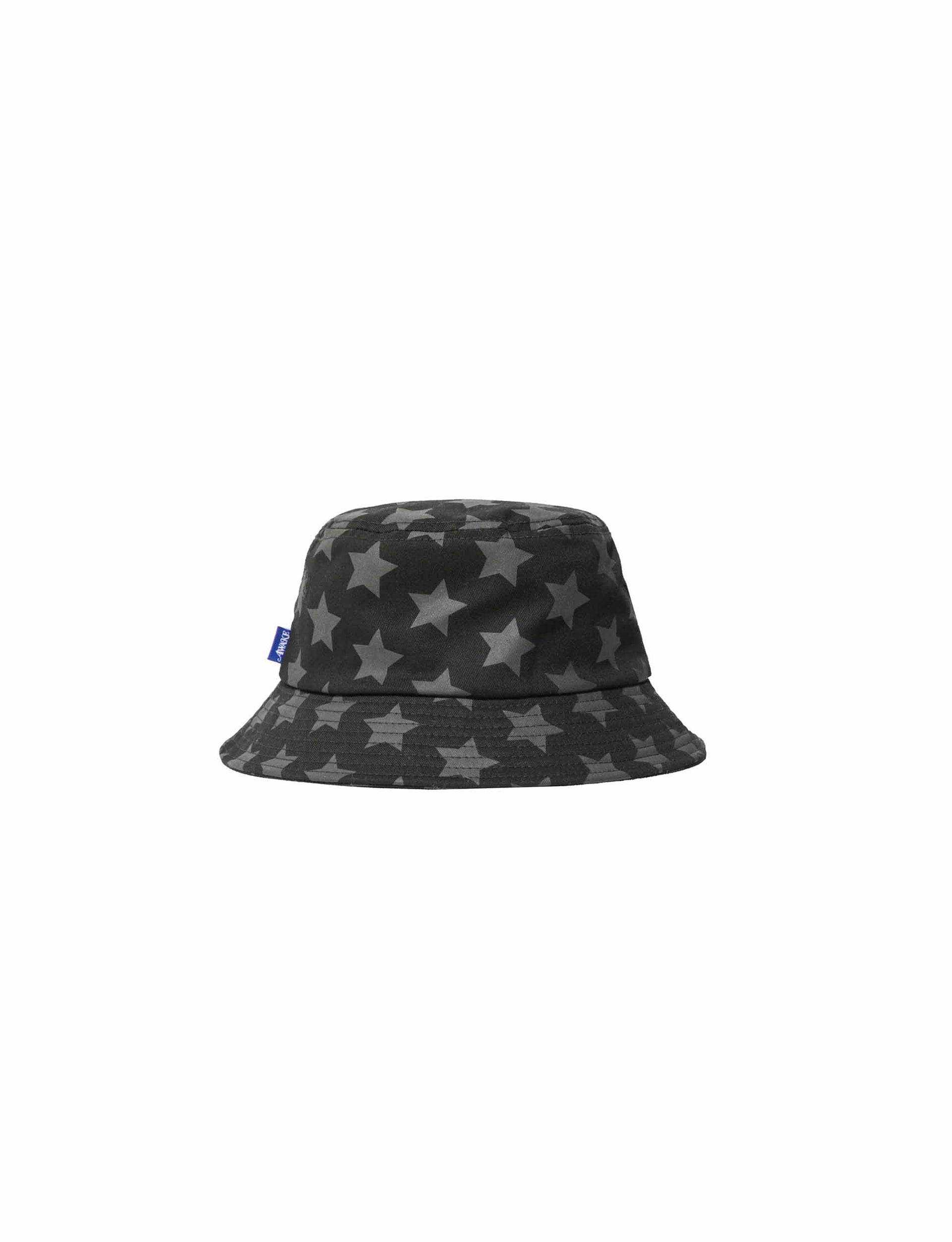 AWAKE Star Printed Bucket Hat black