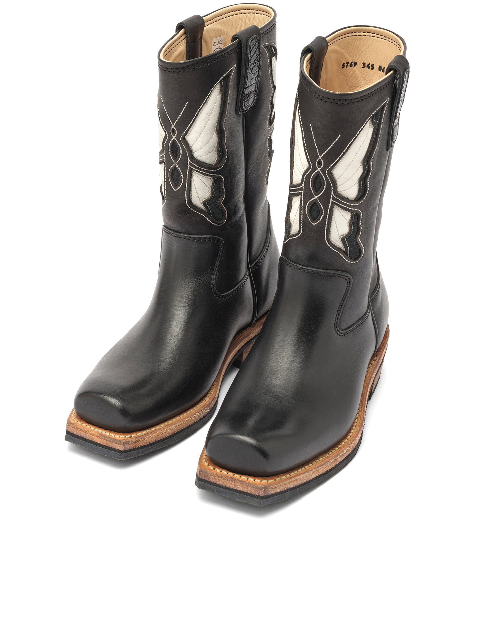 OUR LEGACY FLAT TOE BOOT SCHMETTERLING BLACK LEATHER