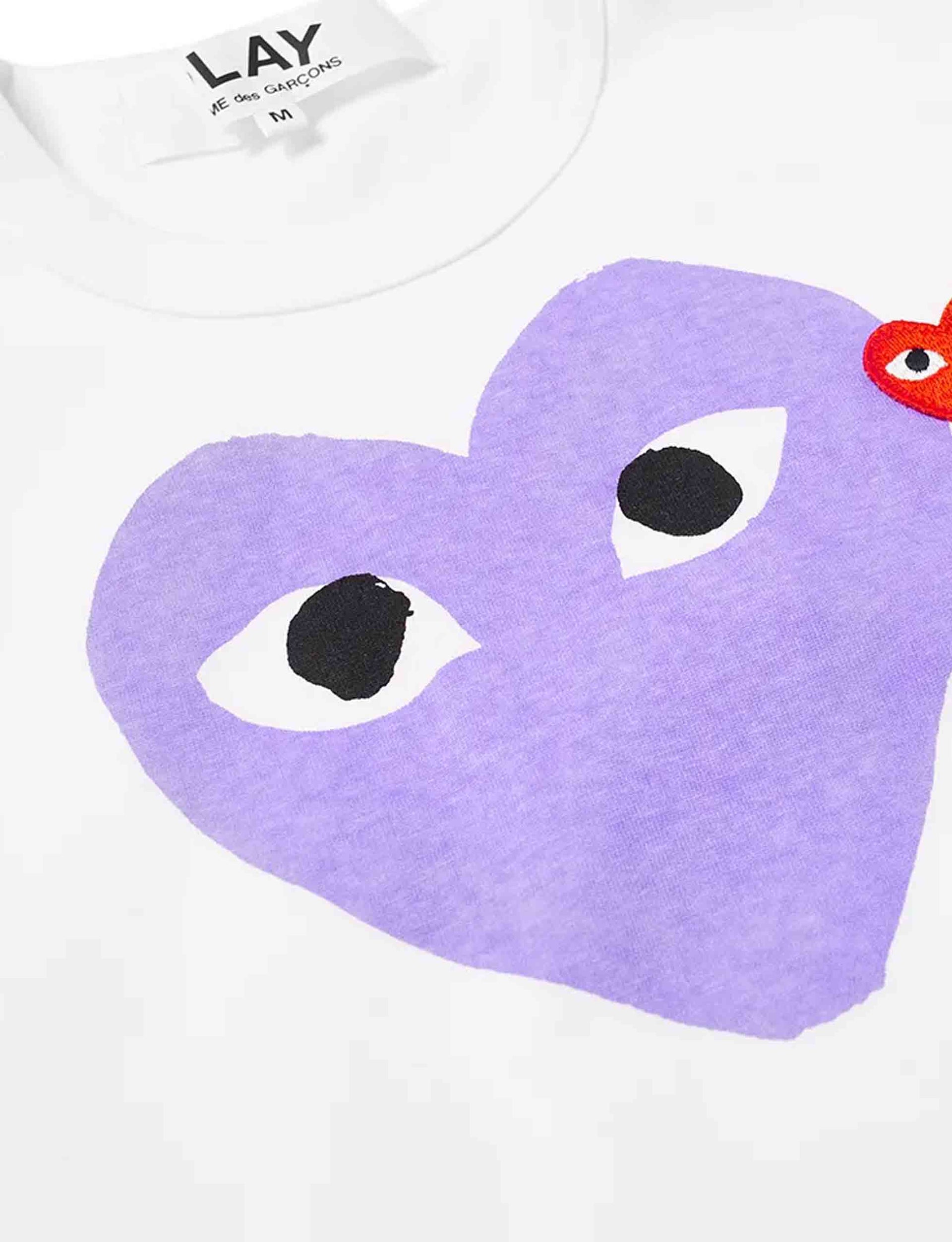 COMME DES GARCONS PLAY RED HEART COLOUR PURPLE HEART TEE