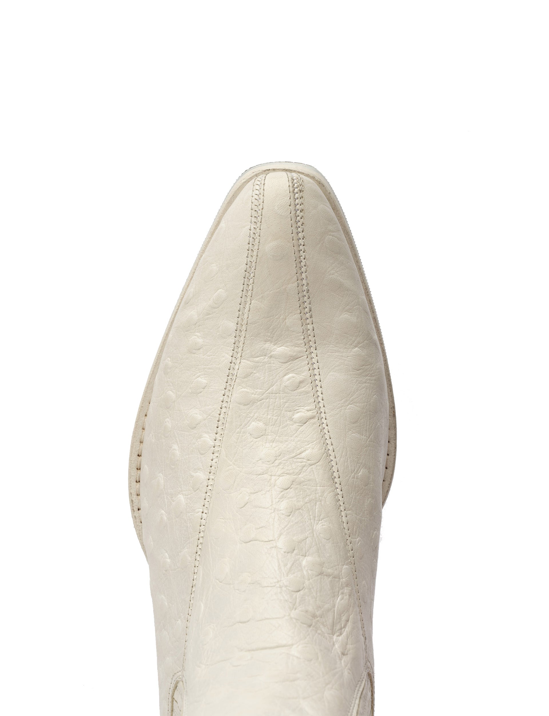 OUR LEGACY ABSTRACT GATOR BOOT FAUXSTRICH WHITE LEATHER