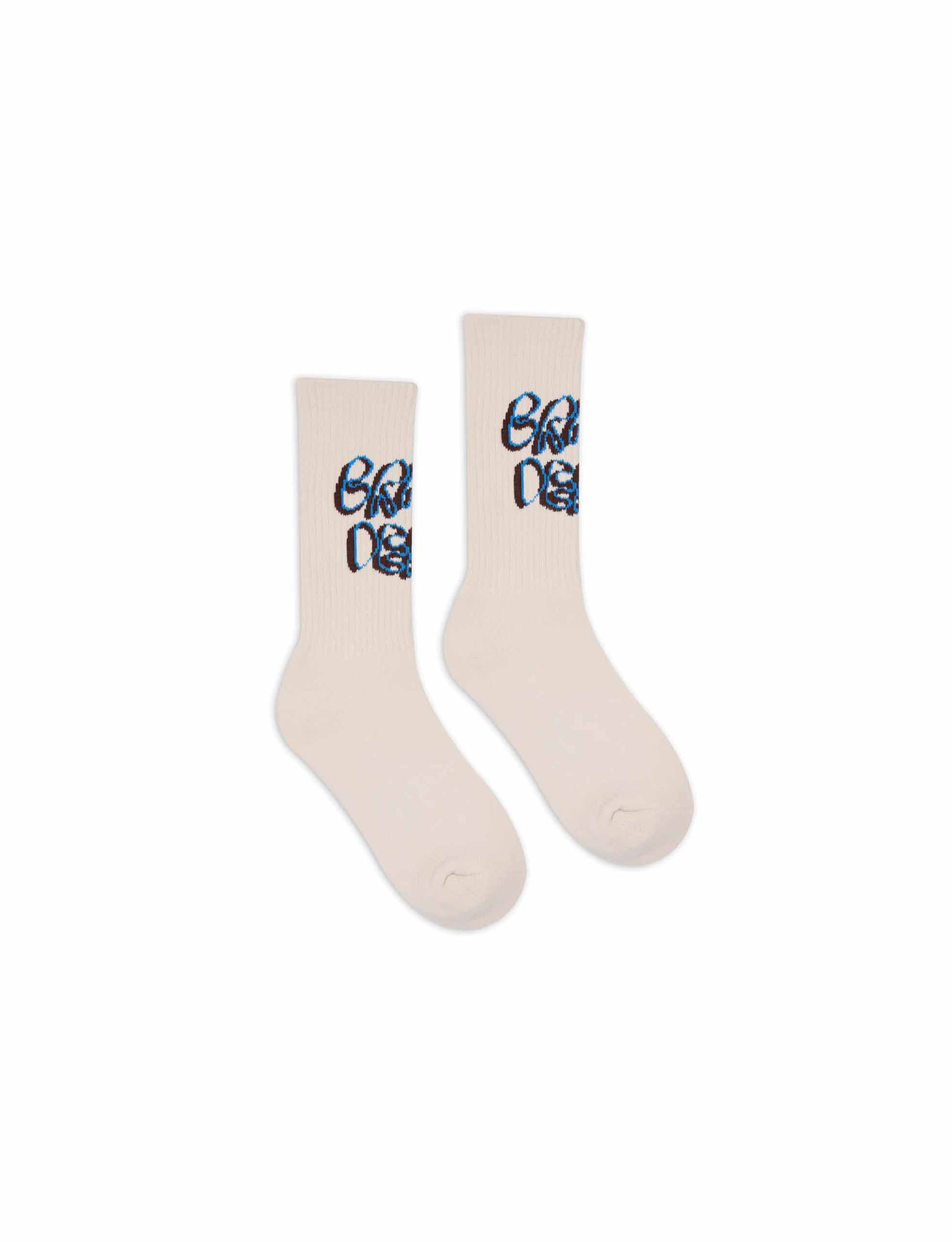 BRAIN DEAD STRINGY SOCKS - WHITE