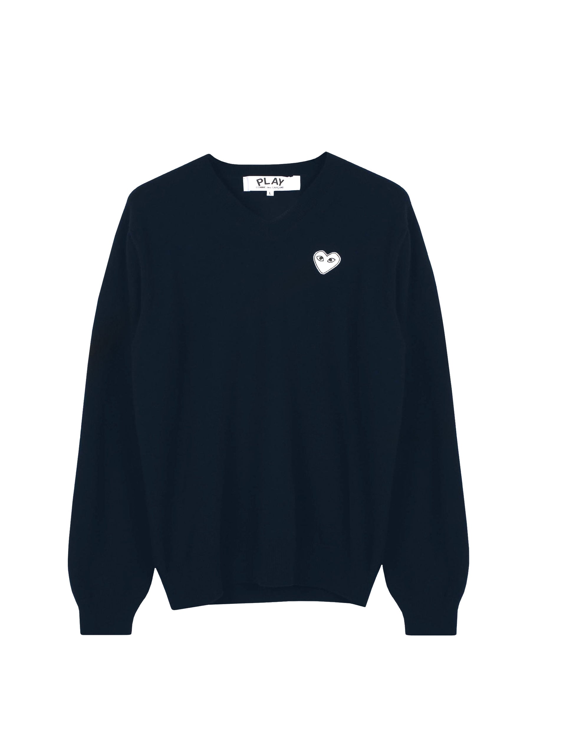 COMME DES GARÇONS PLAY MEN WHITE HEART PULLOVER