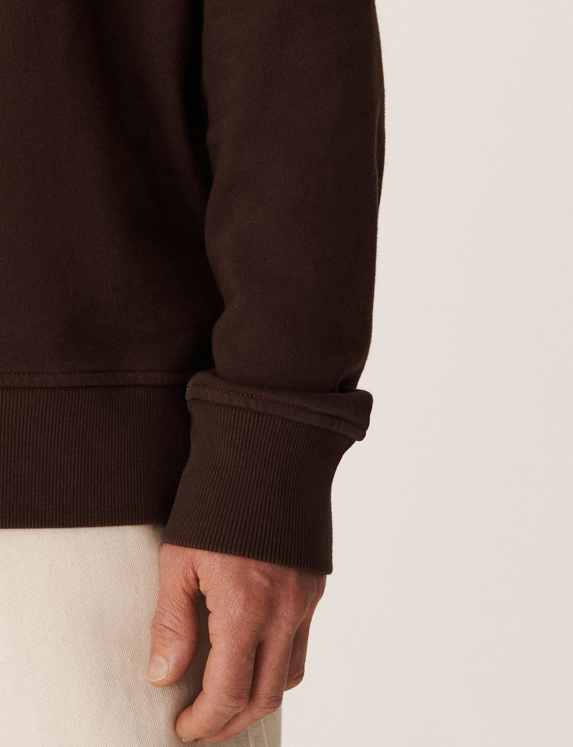 YMC SHRANK LOOPBACK SWEATSHIRT BROWN