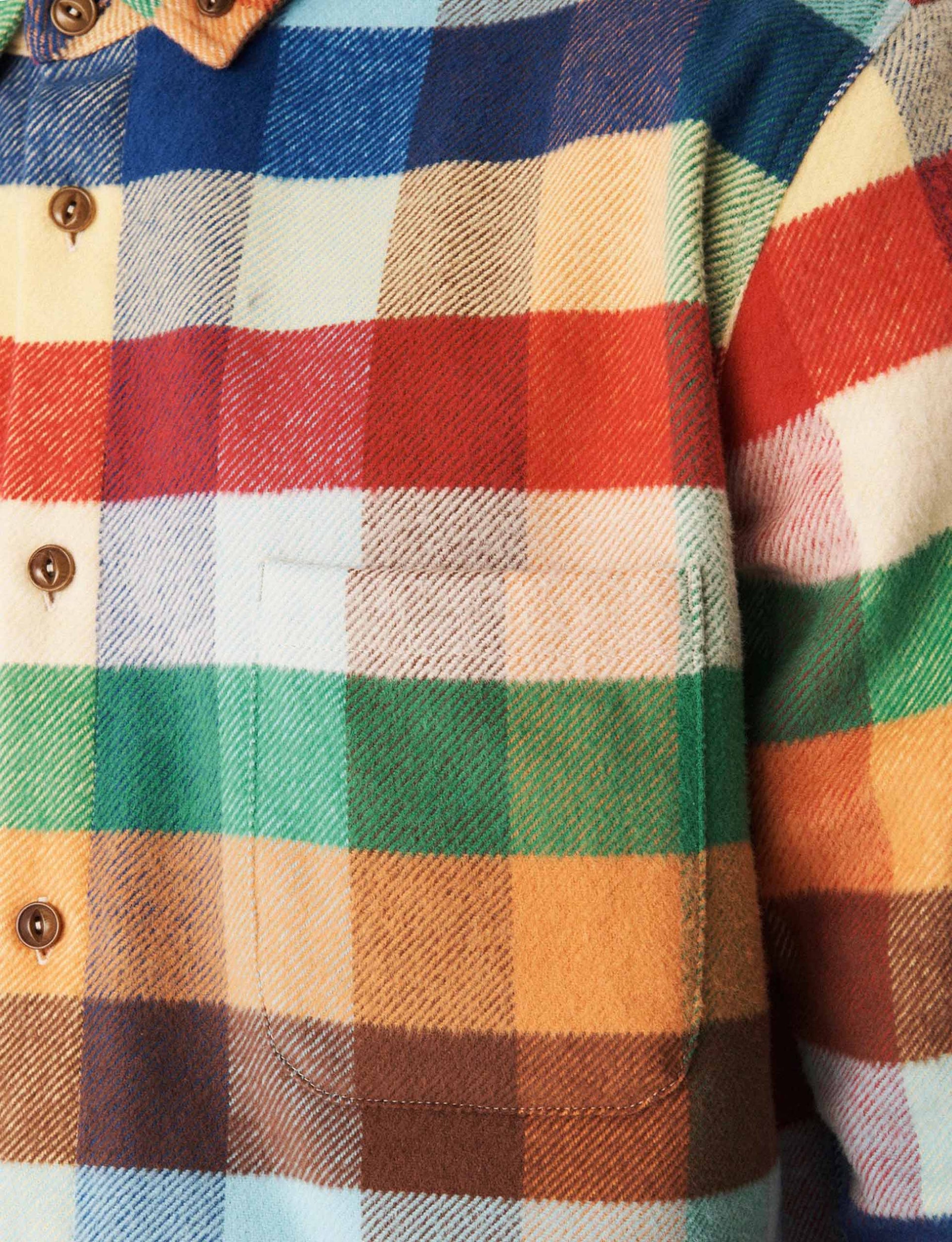 YMC DEAN BUTTON DOWN FLANNEL PLAID SHIRT MULTI