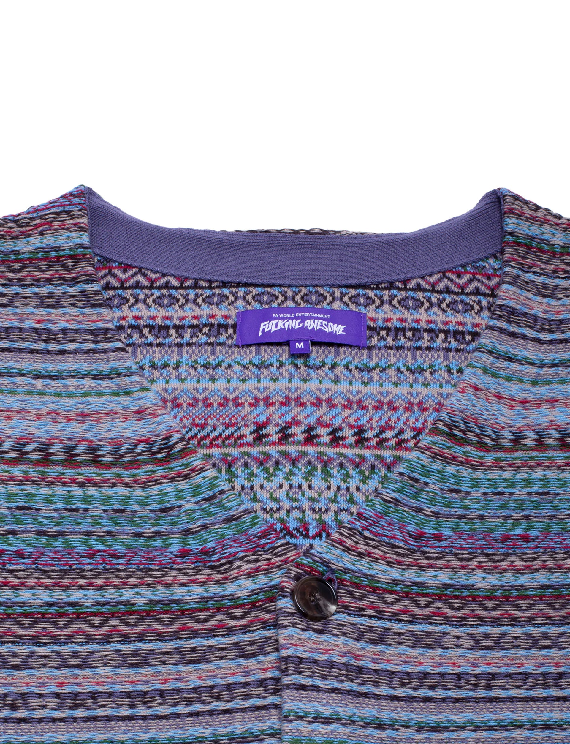 FUCKING AWESOME DILL PAINTING INTARSIA CARDIGAN