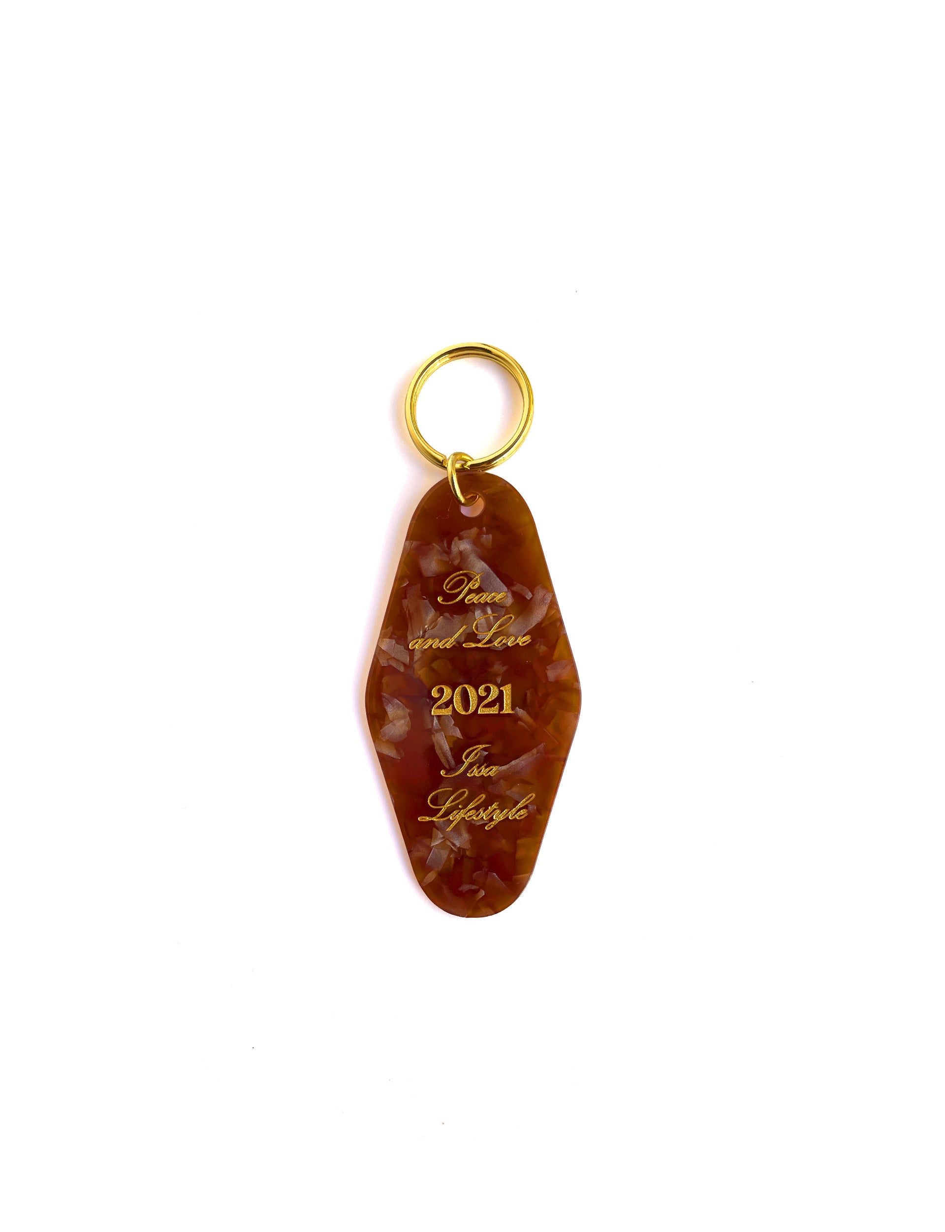 LATE CHECKOUT X MINISHOPMADRD MOTEL KEYCHAIN BROWN