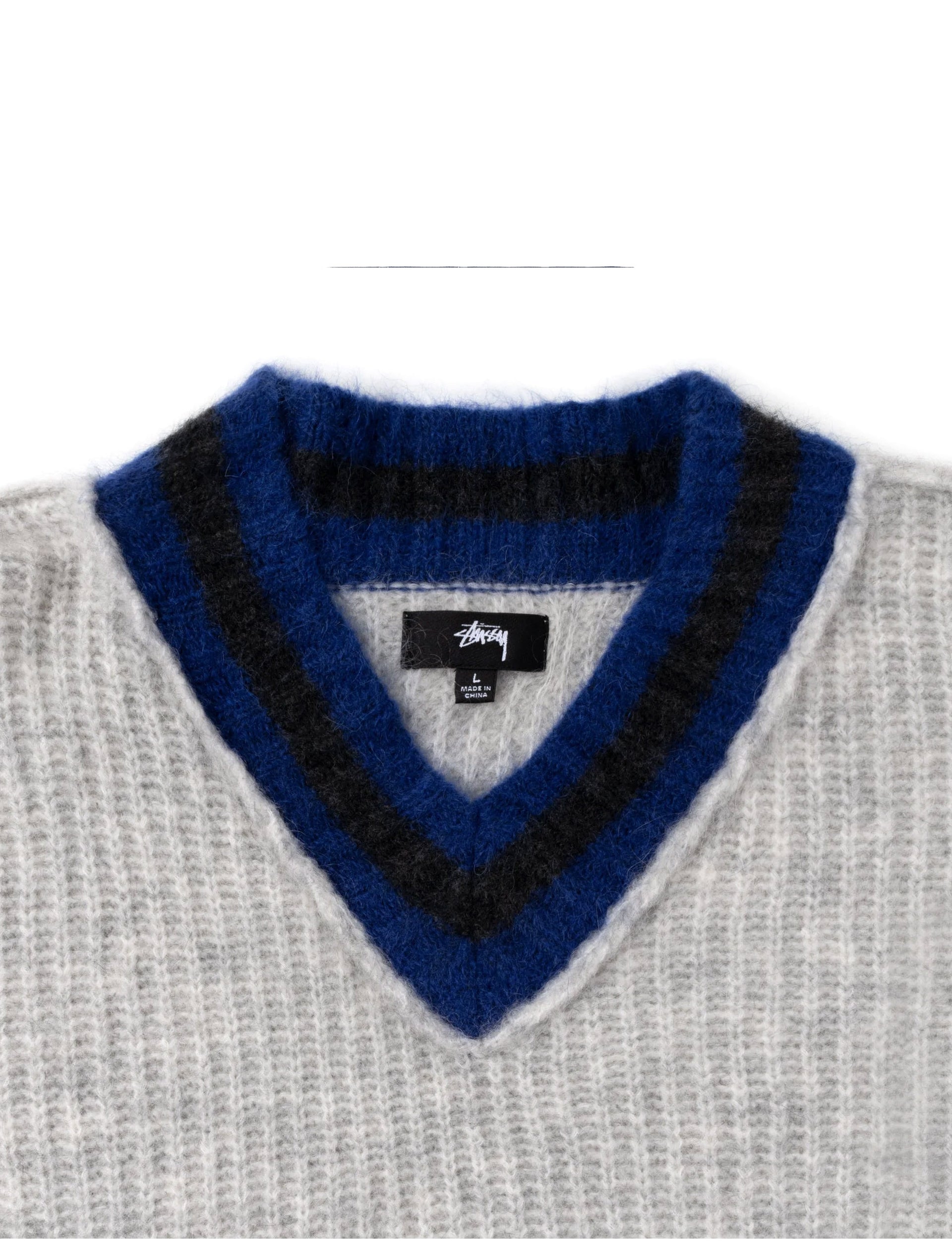 STÜSSY MOHAIR TENNIS SWEATER ASH