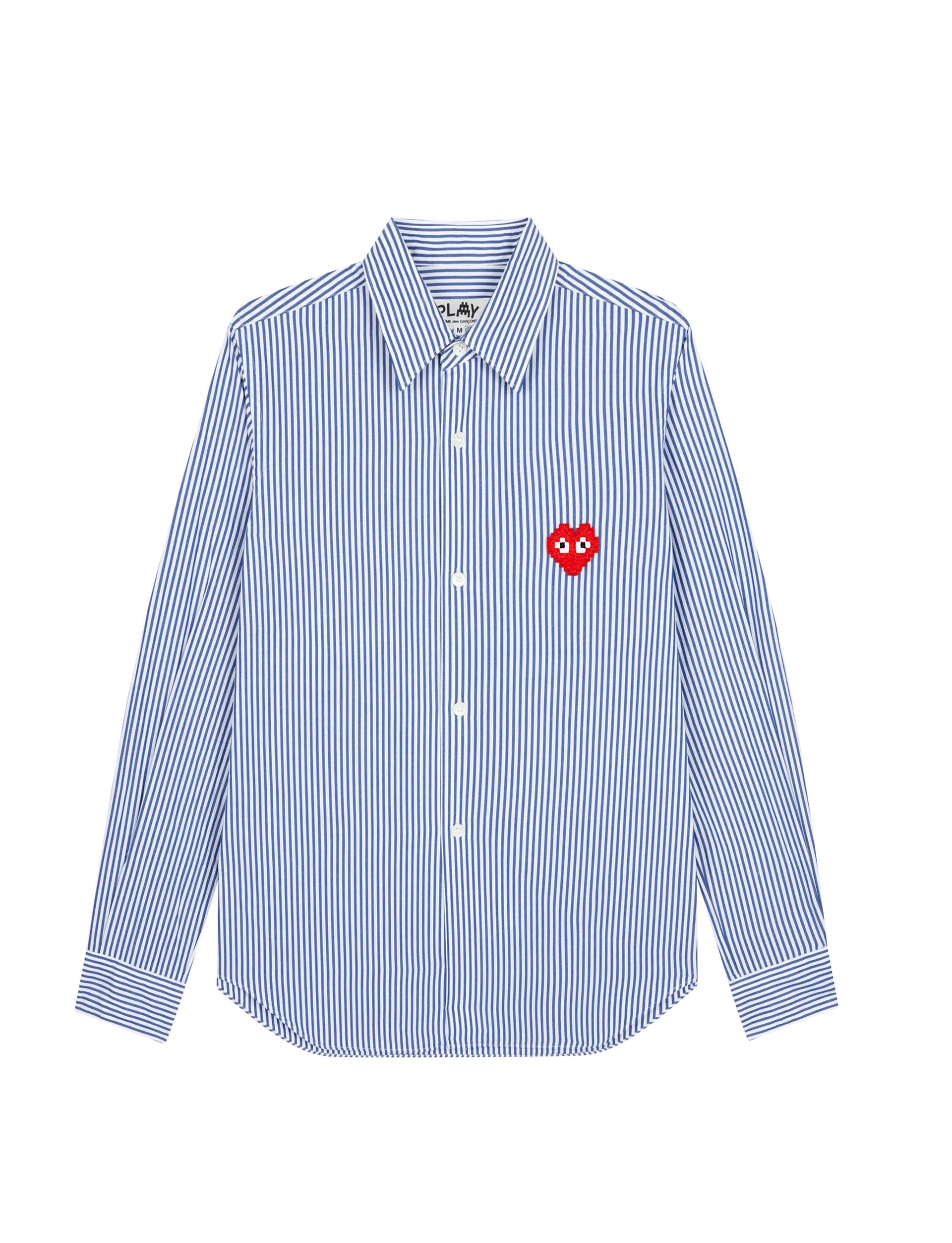 COMME DES GARÇONS PLAY X THE ARTIST INVADER STRIPE SHIRT