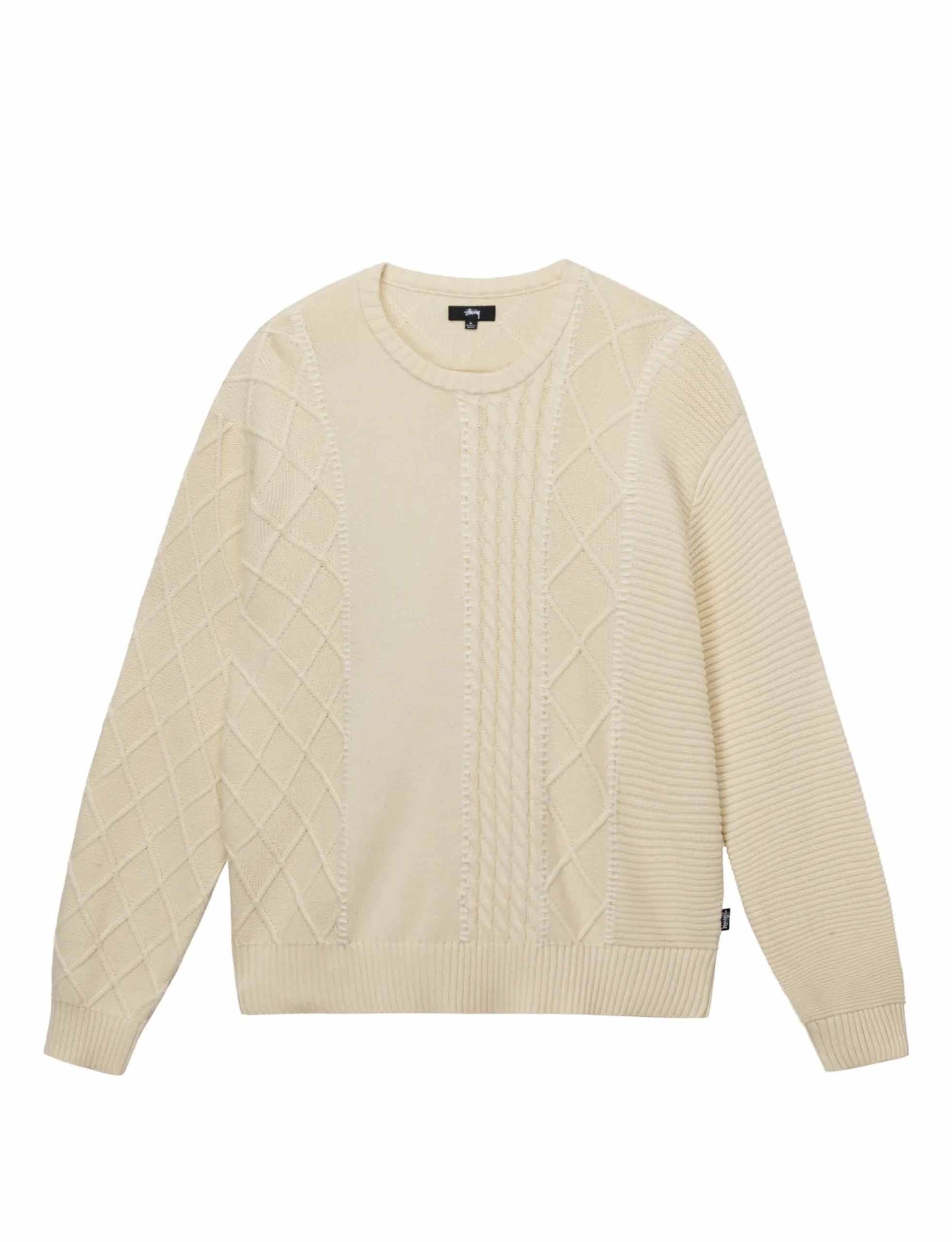 STÜSSY Patchwork Sweater Natural