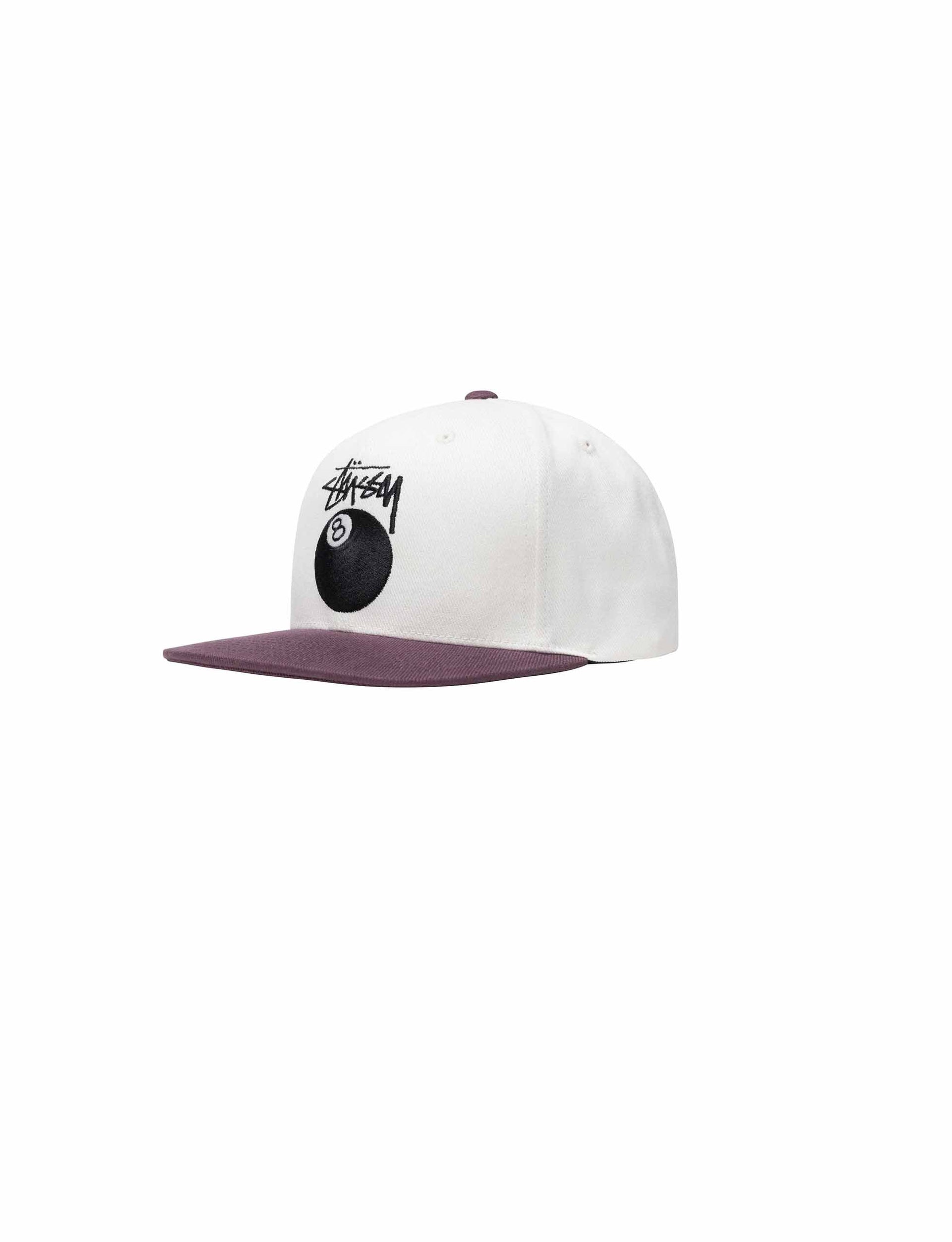 STÜSSY Twill Stock 8 Ball Cap WHITE