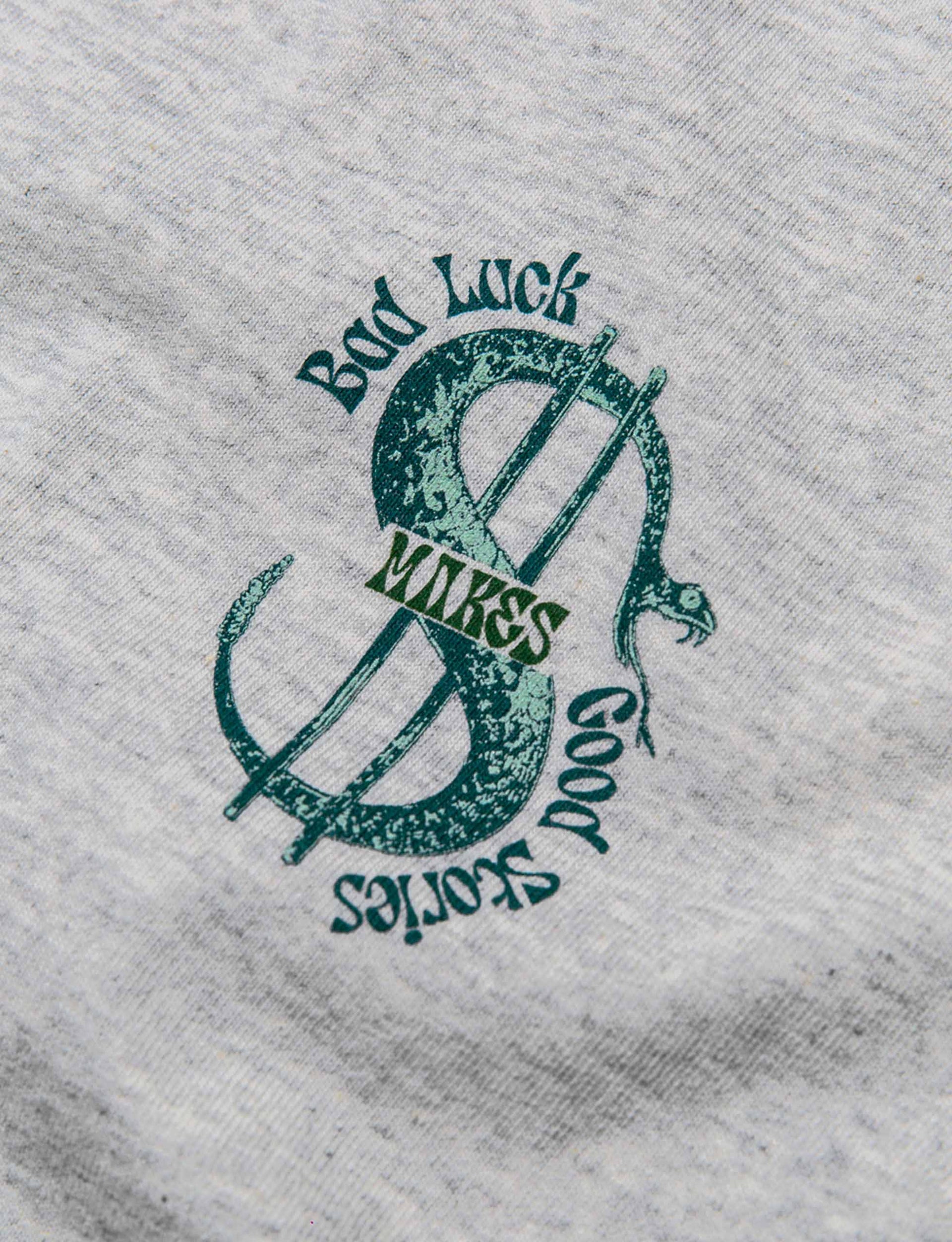 RECEPTION SS TEE BAD LUCK COTTON SINGLE JERSEY LIGHT ATHLETIC GREY