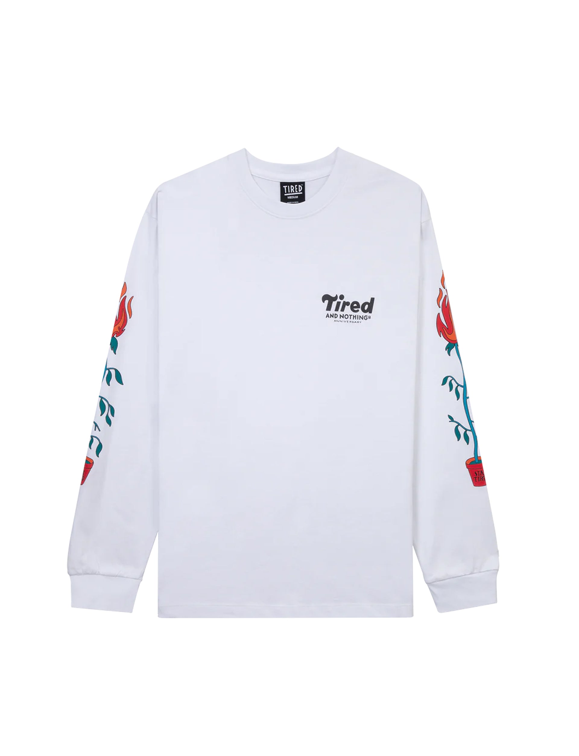 TIRED NOTHINGTH LS TEE (ORGANIC) WHITE