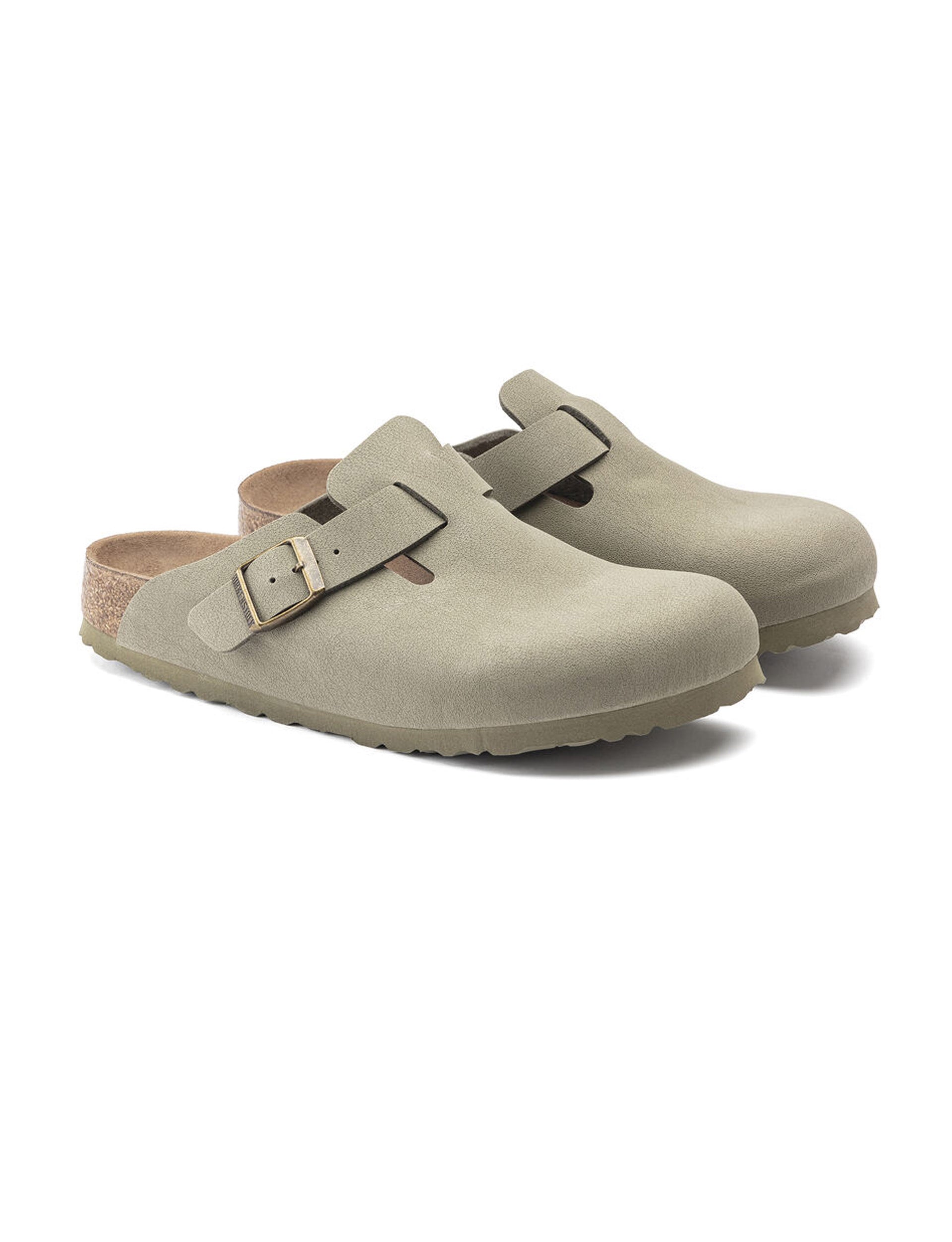 BIRKENSTOCK BOSTON VEGAN BIRKO-FLOR NUBUCK KHAKI