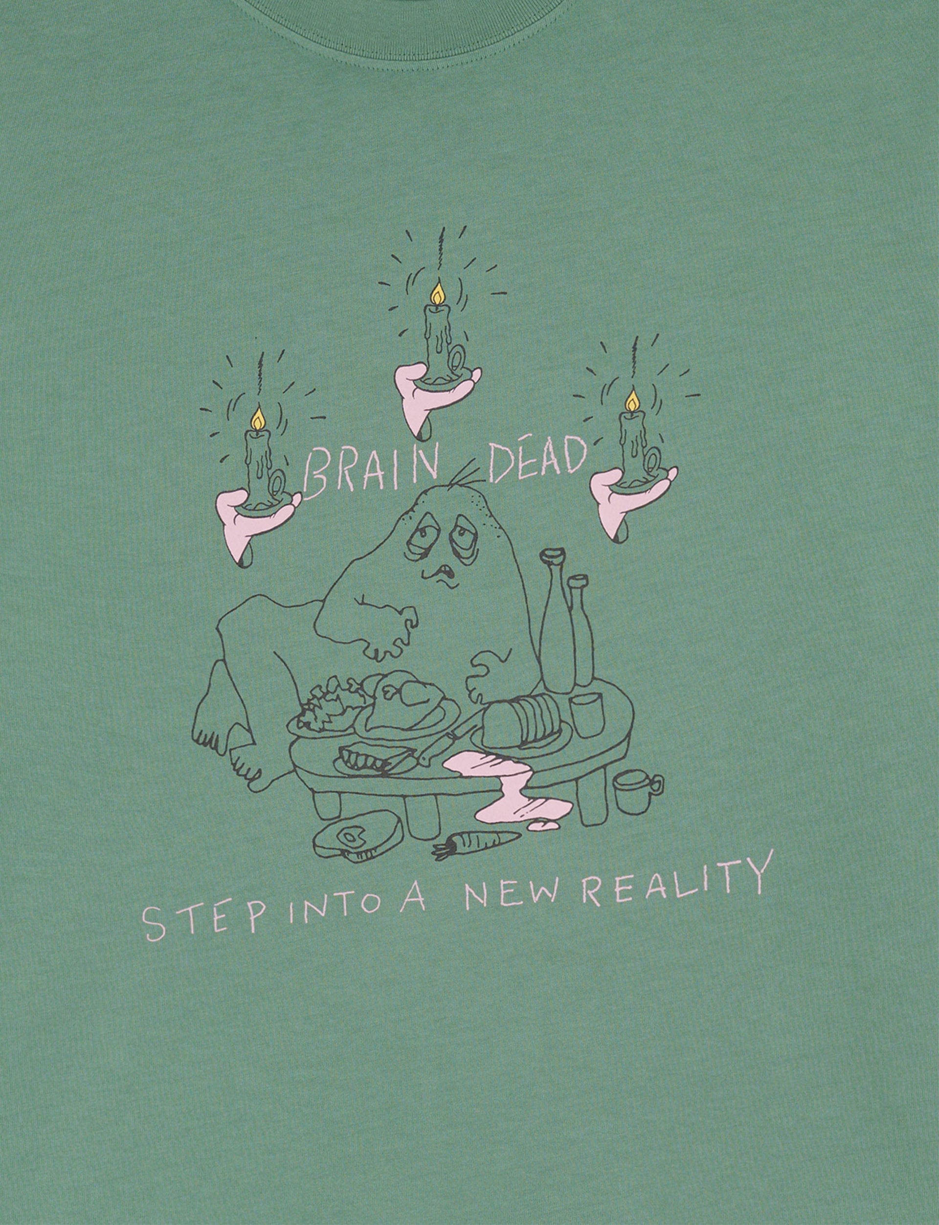 BRAIN DEAD New Reality T-shirt Green