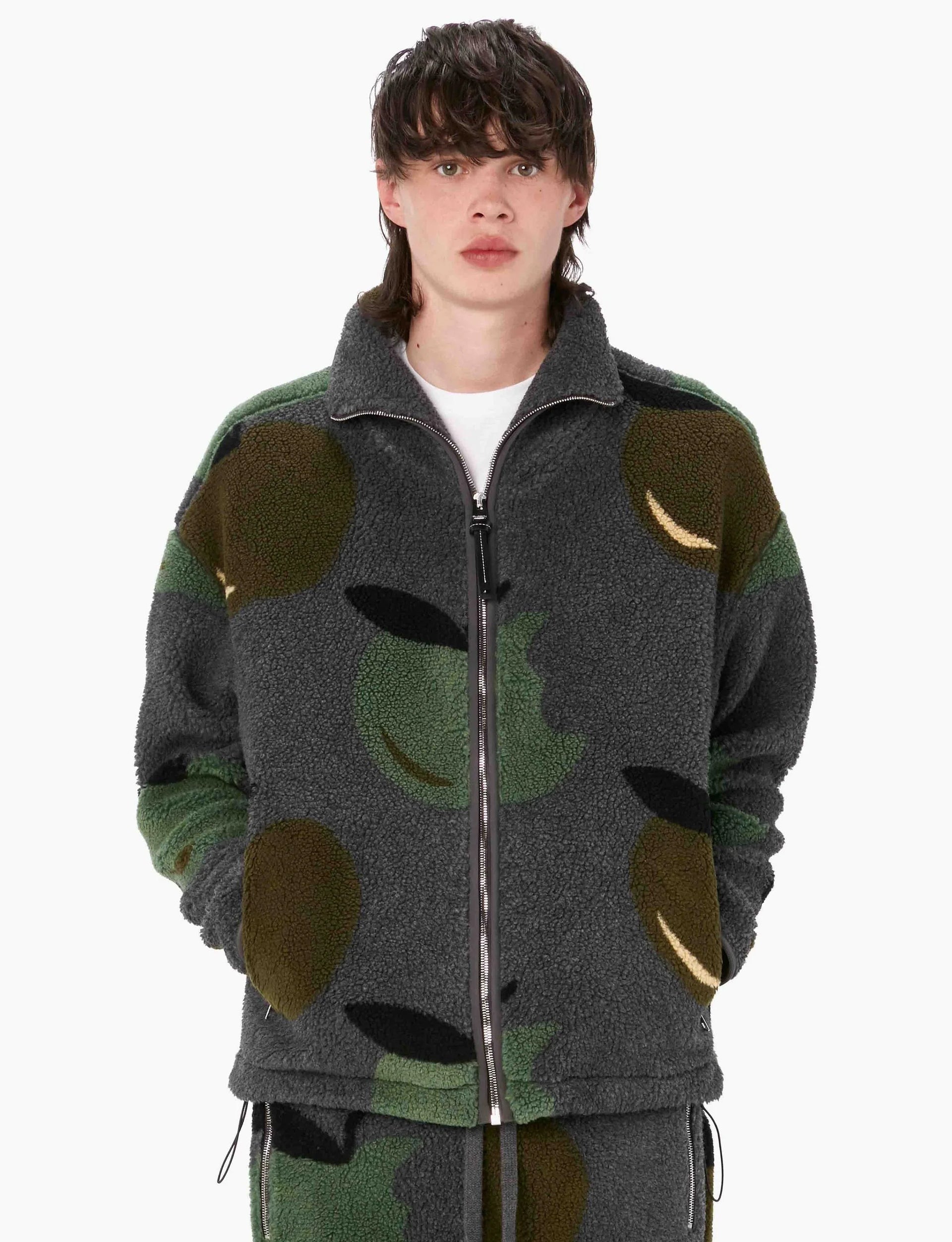 JW ANDERSON ZIP FRONT CASUAL JACKET GREY/GREEN