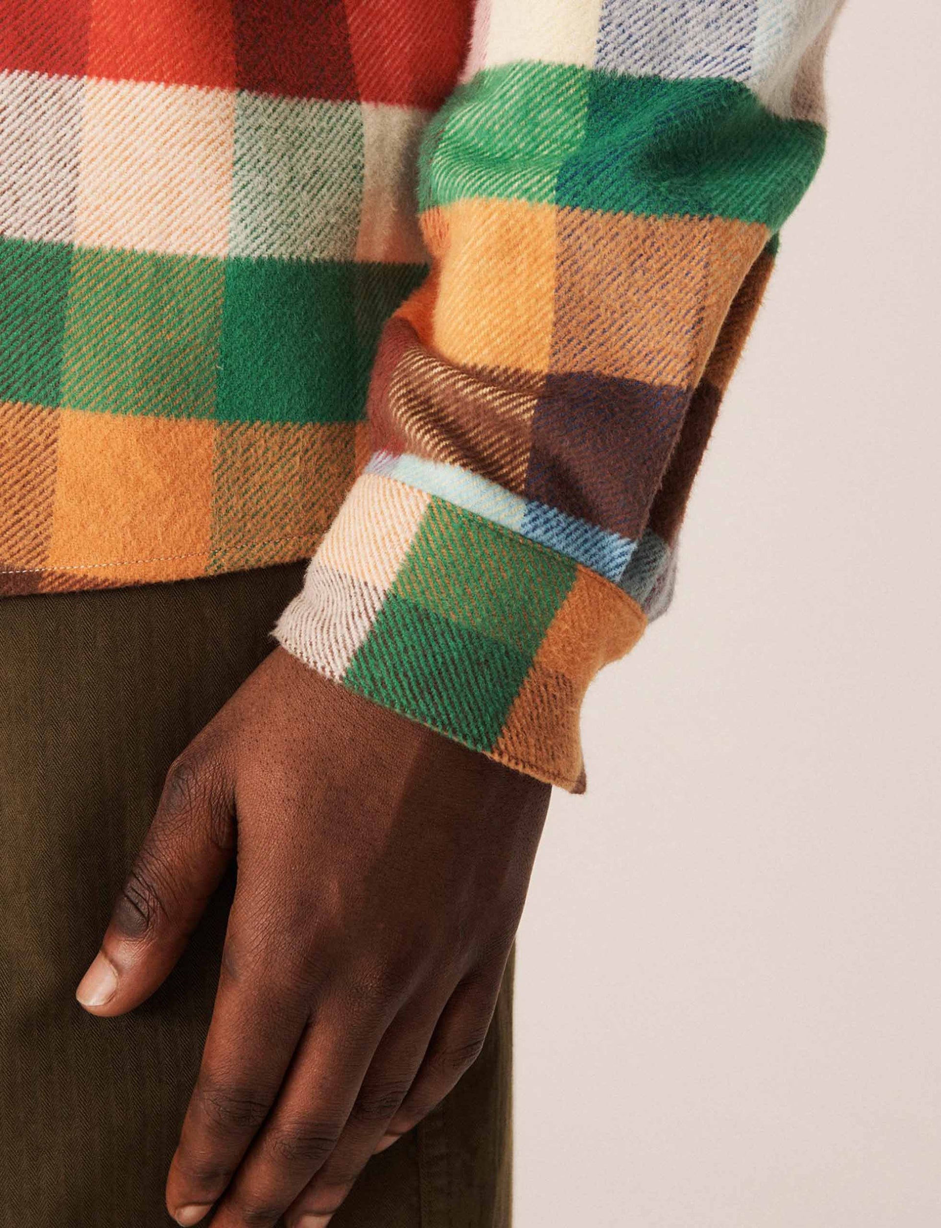 YMC DEAN BUTTON DOWN FLANNEL PLAID SHIRT MULTI