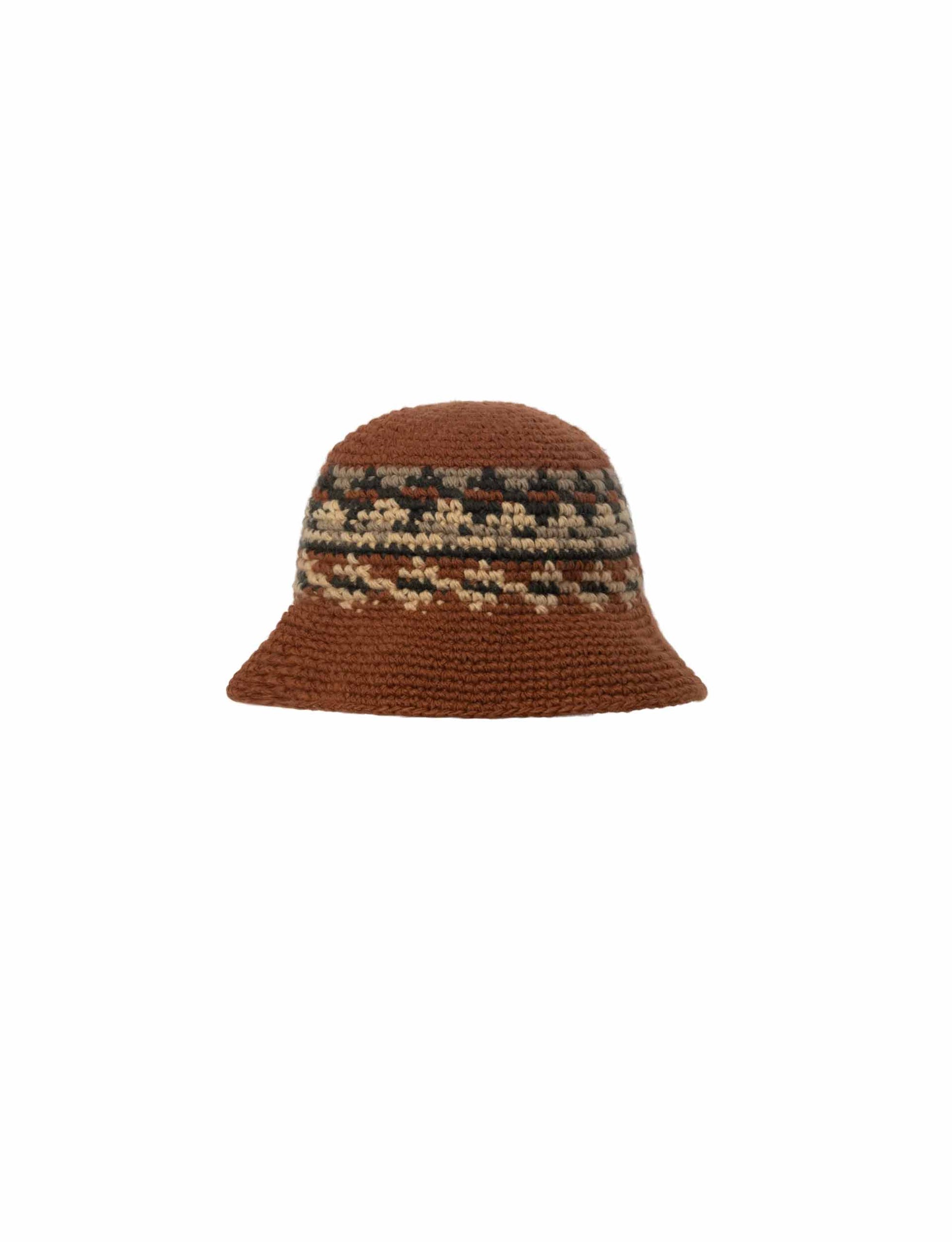 STÜSSY Fairisle Bucket Hat BROWN