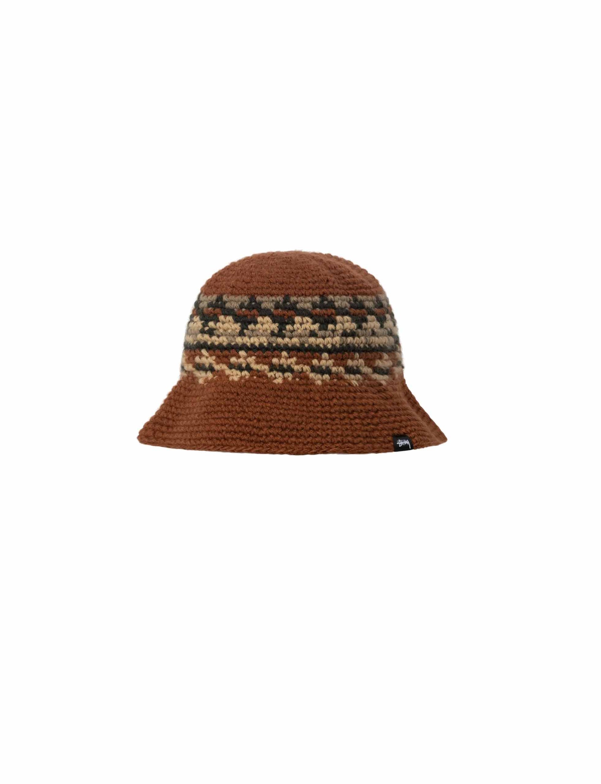 STÜSSY Fairisle Bucket Hat BROWN