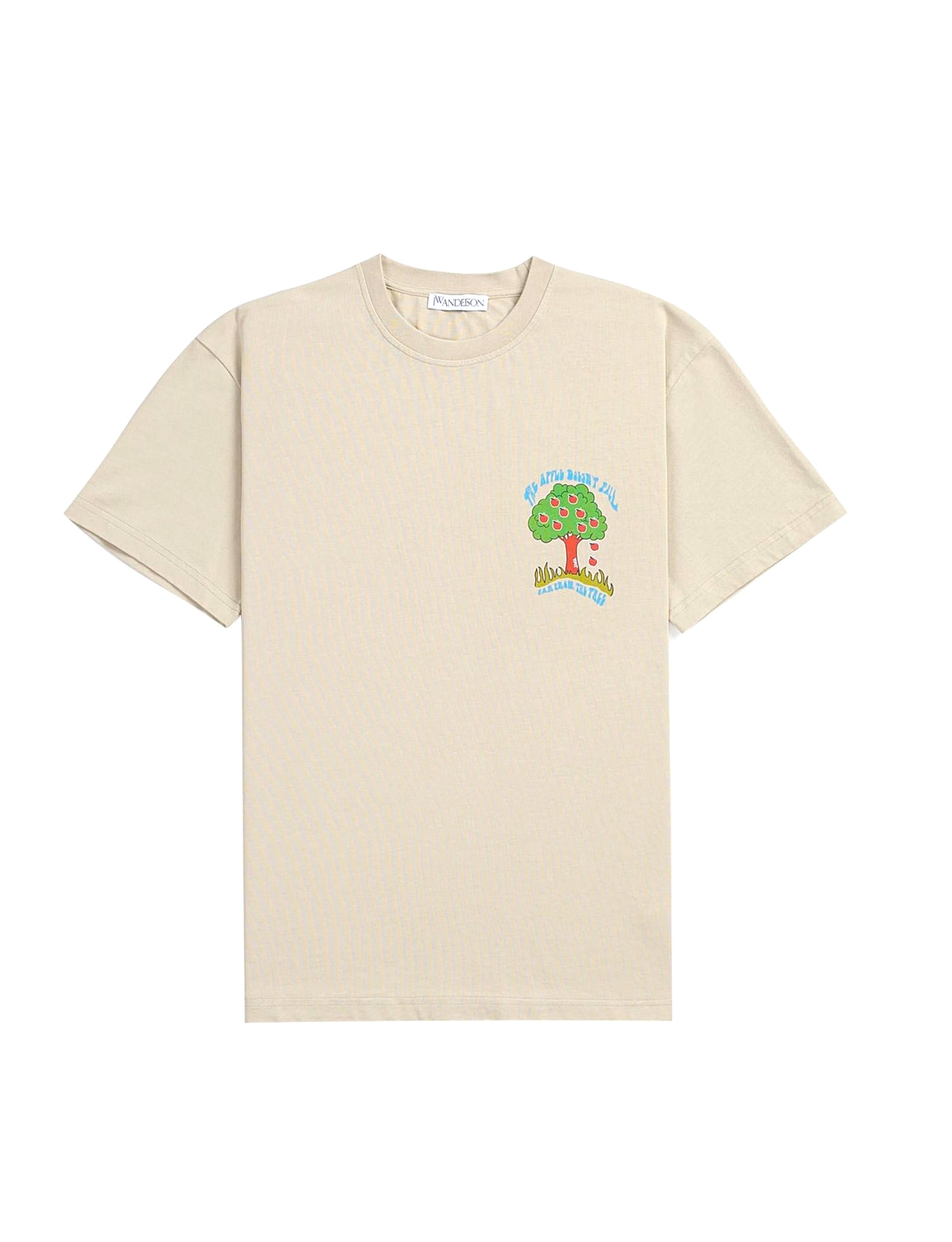 JW ANDERSON APPLE TREE LOGO T-SHIRT BEIGE