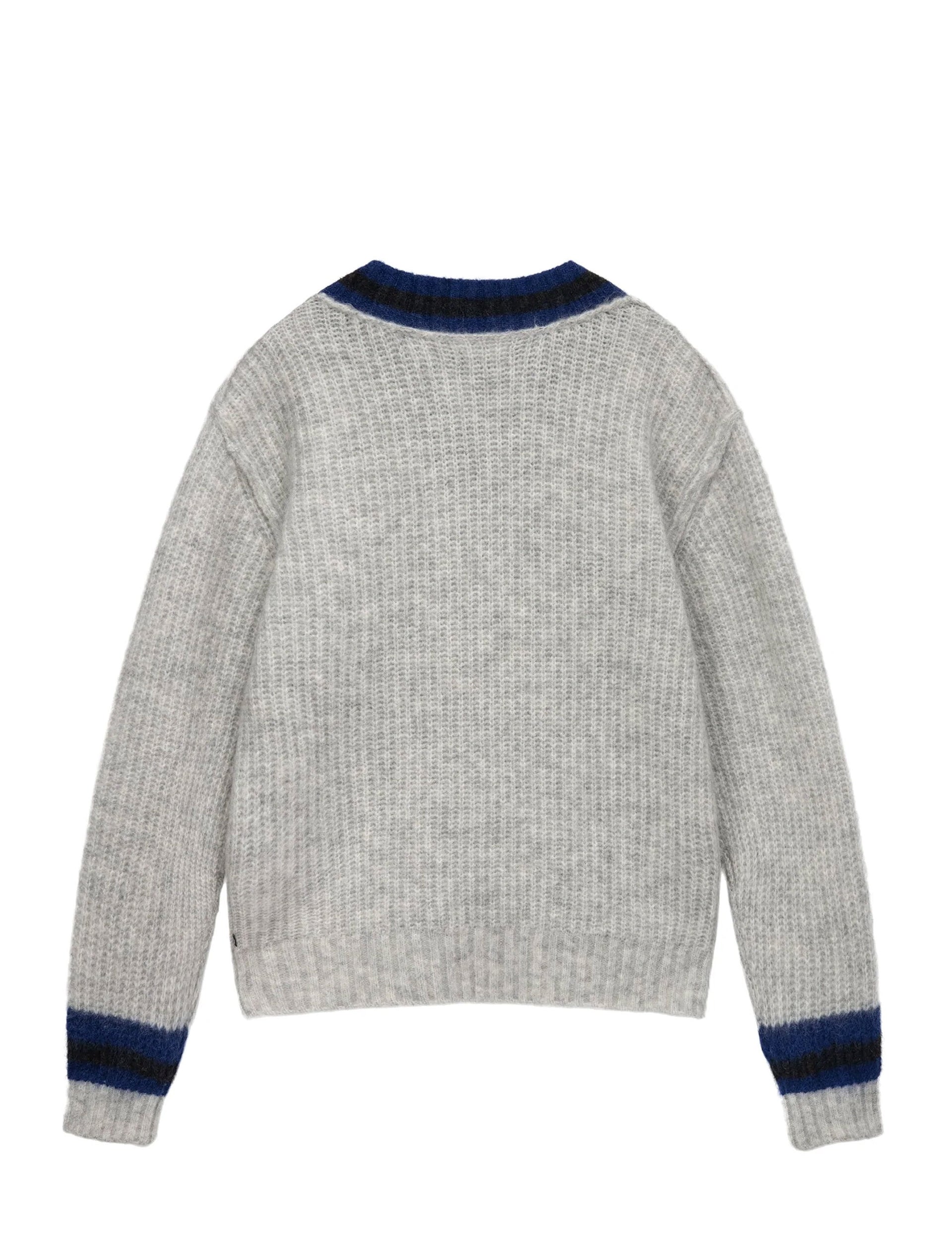 STÜSSY MOHAIR TENNIS SWEATER ASH
