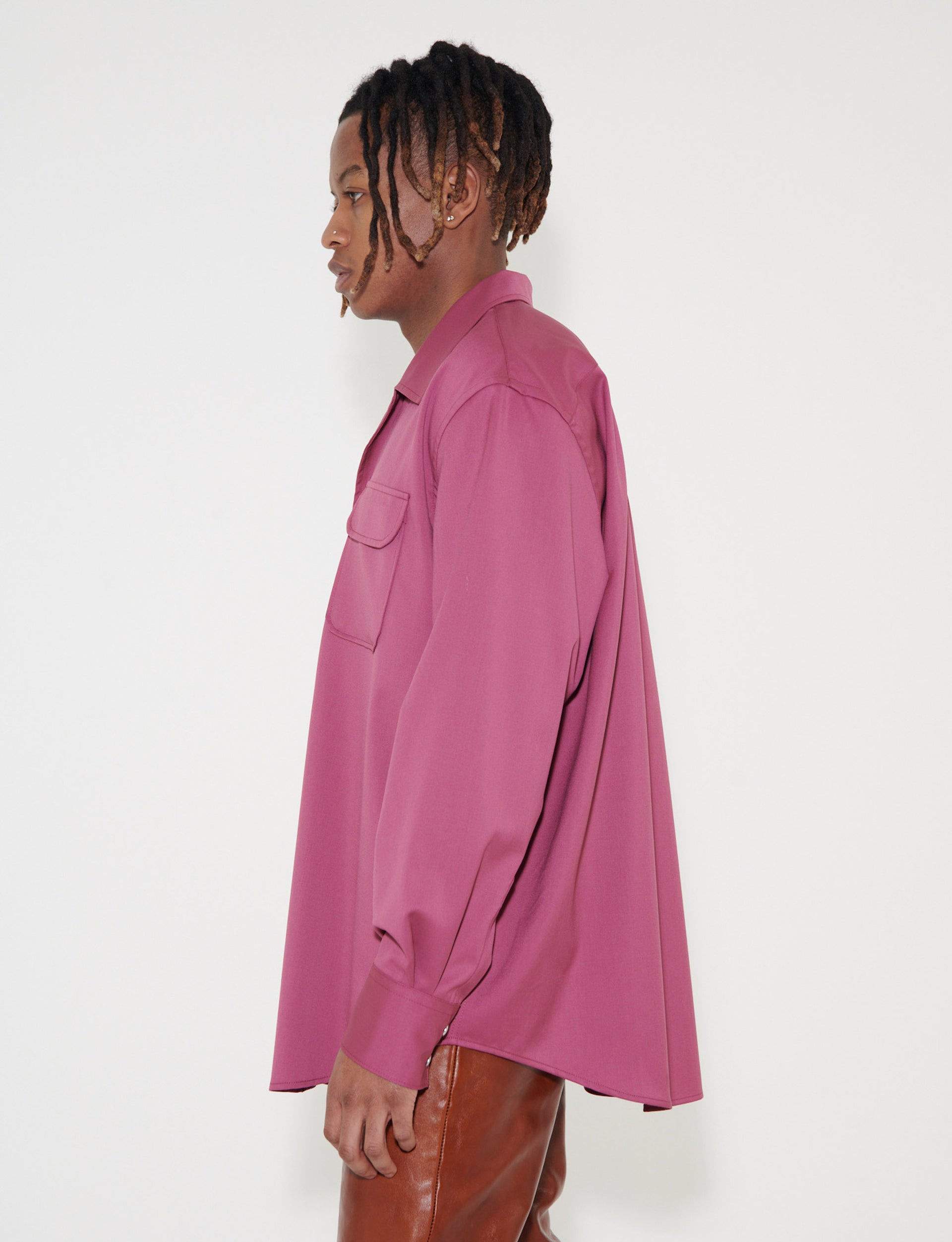 OUR LEGACY POCO SHIRT PINK FLUID WOOL