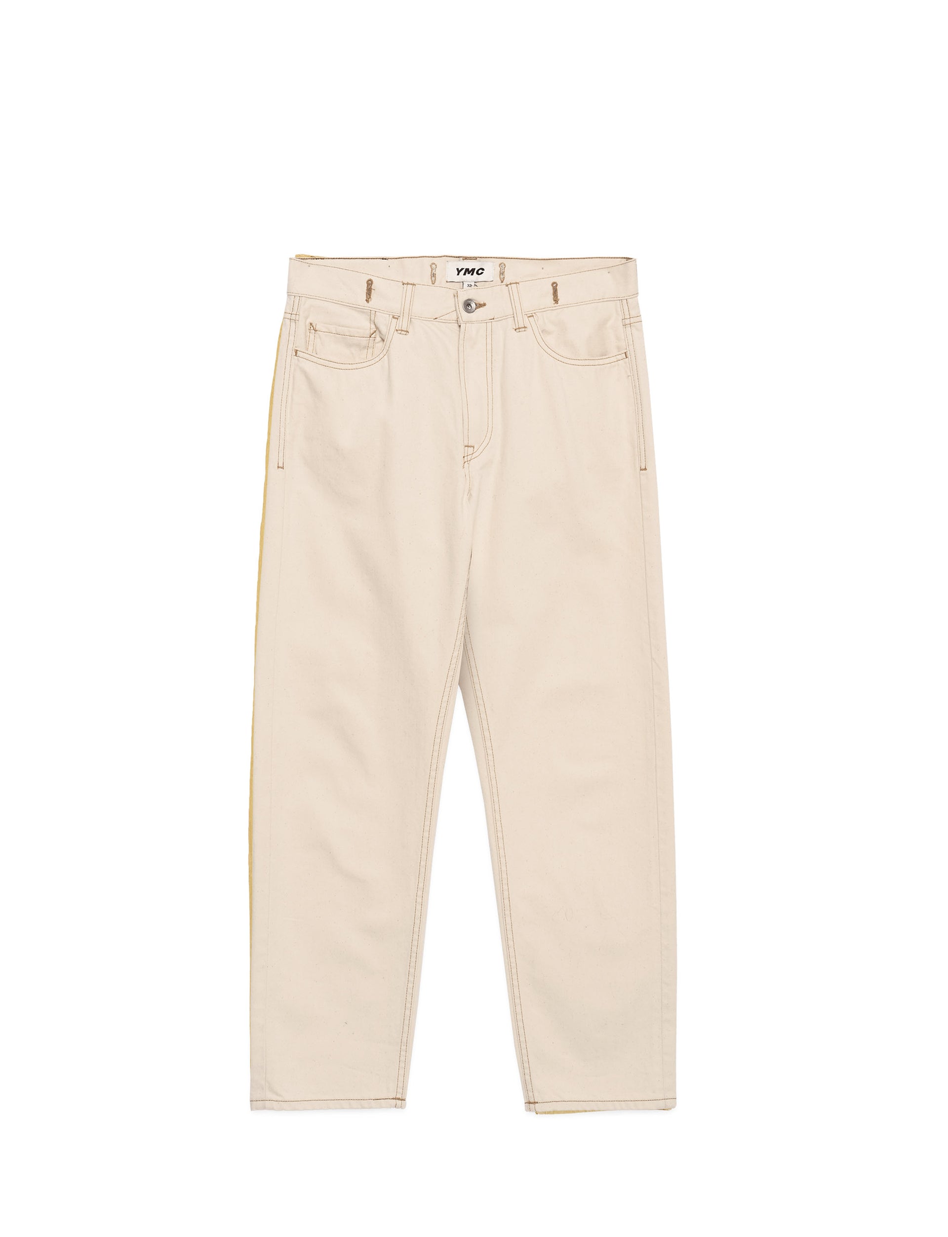 YMC TEARAWAY SELVEDGE TWILL COTTON JEANS ECRU