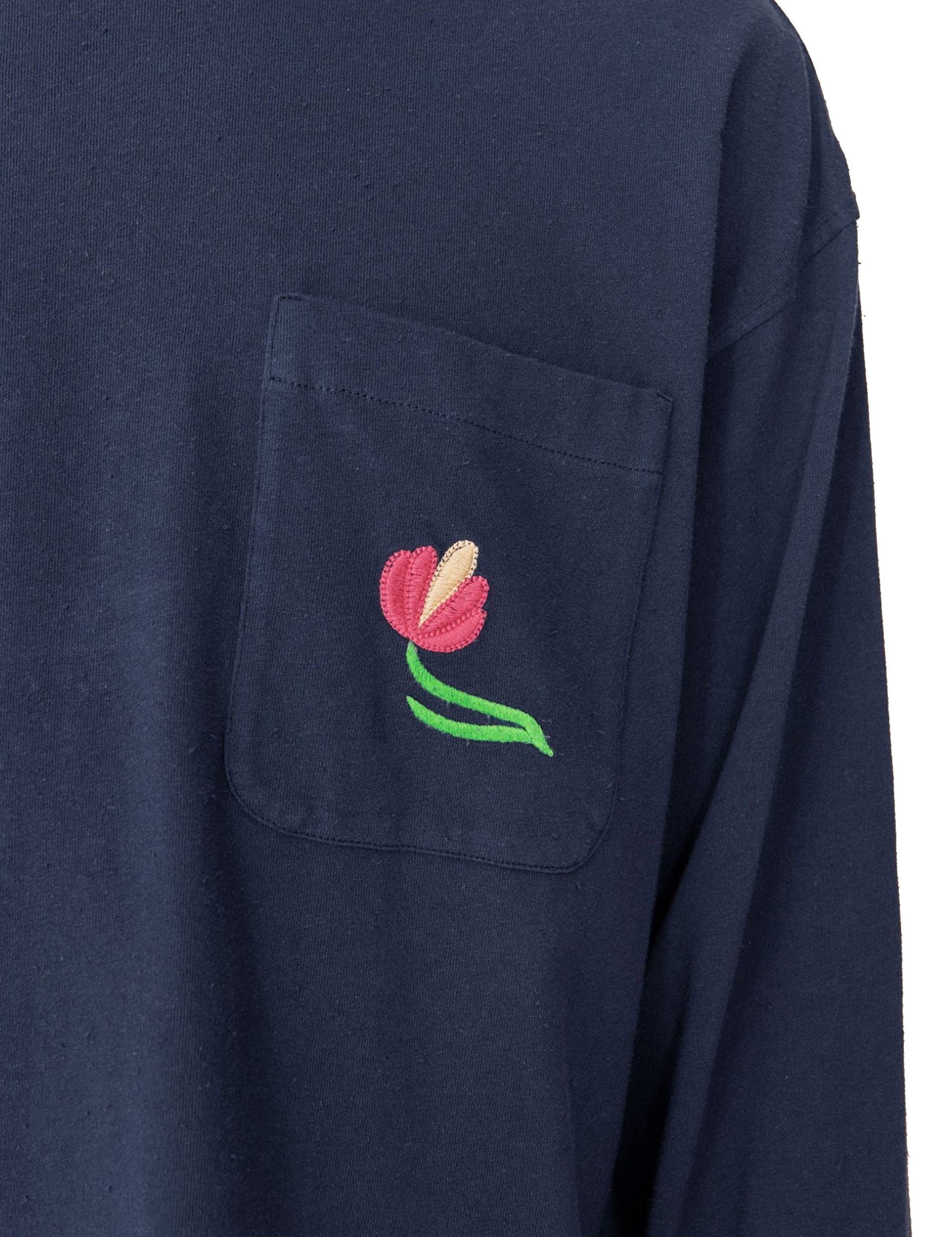 YMC MONTEREY FLECKED NEPS JERSEY TOP NAVY