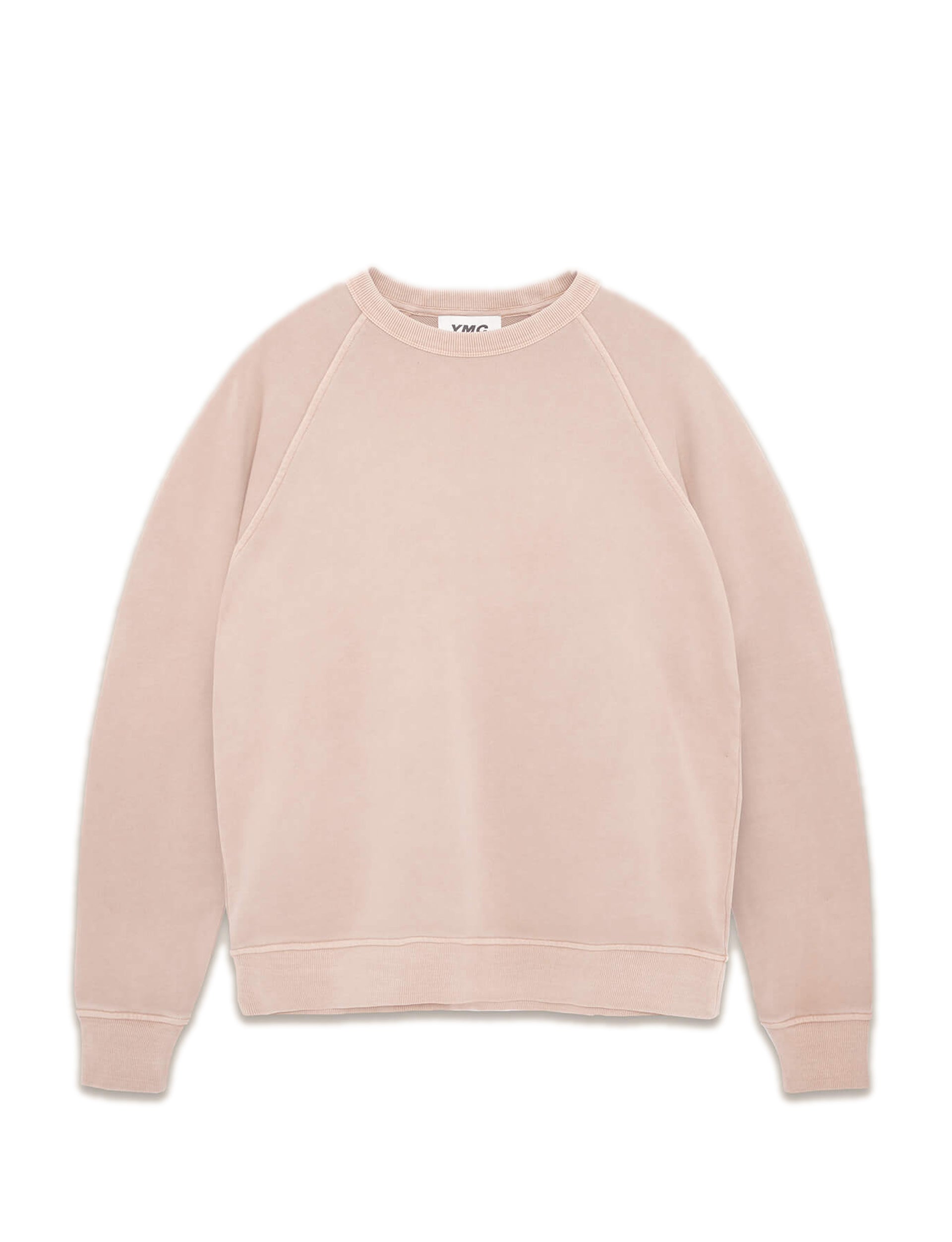 YMC SCHRANK GARMENT DYED LOOPBACK JERSEY SWEATSHIRT PINK