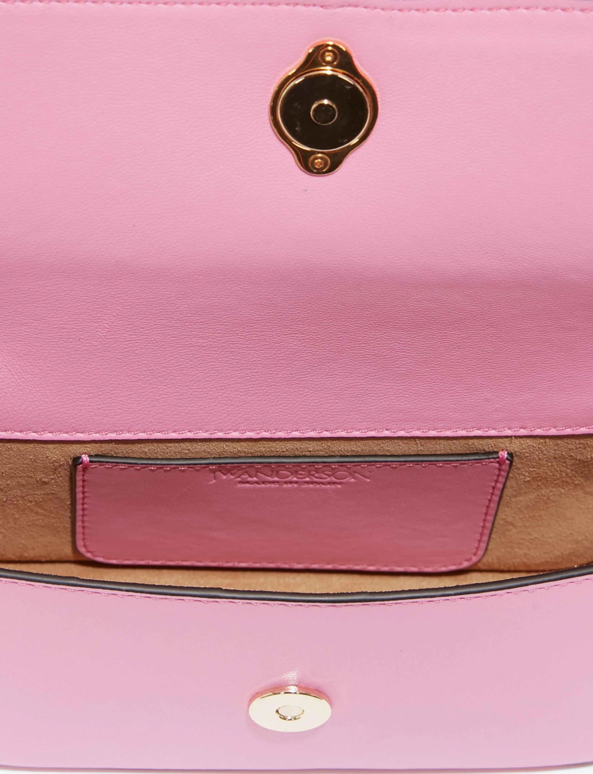 JW ANDERSON TONAL CHAIN BAGUETTE ANCHOR BAG PINK