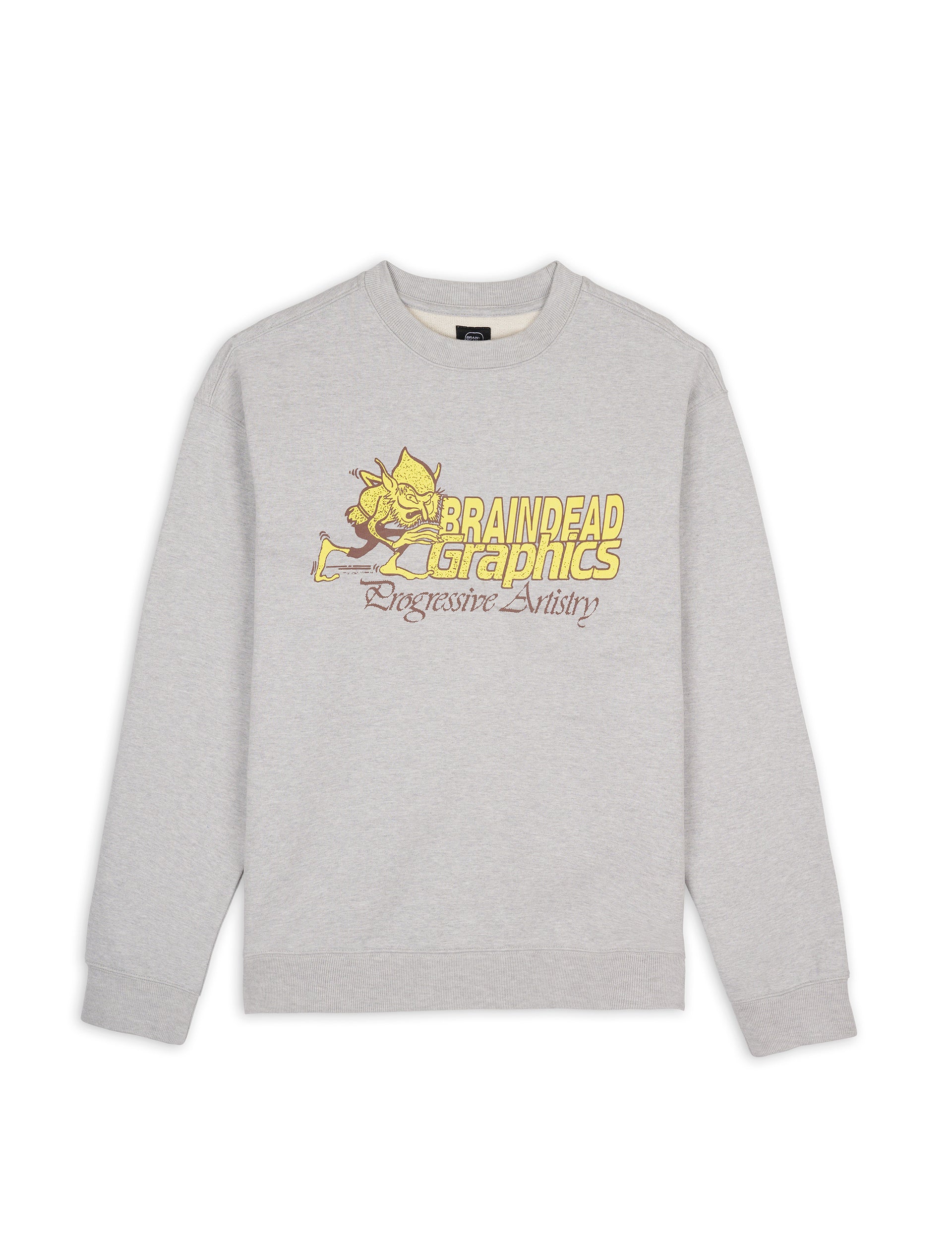 BRAIN DEAD Progressive Artistry Crewneck Sweatshirt Heather Grey