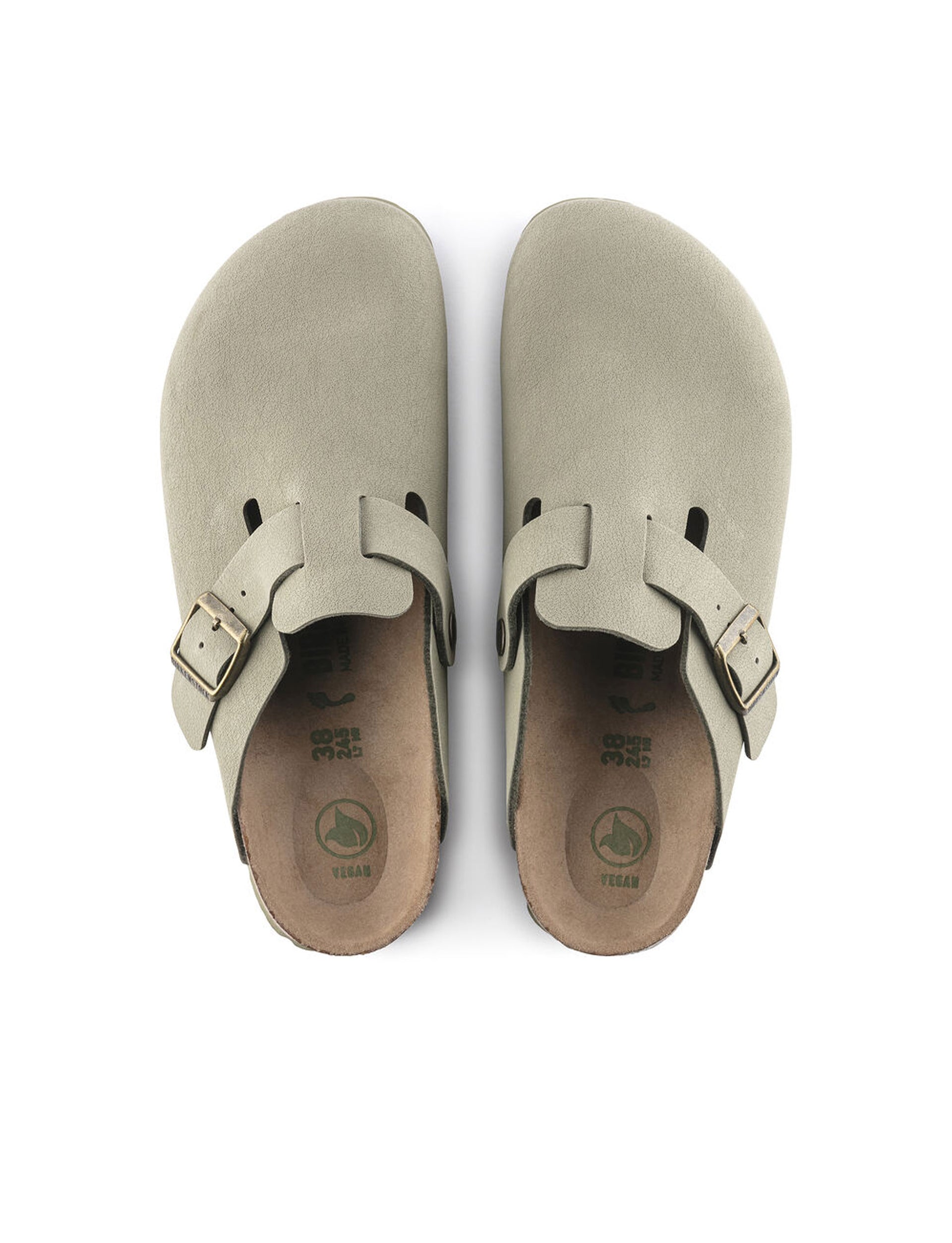 BIRKENSTOCK BOSTON VEGAN BIRKO-FLOR NUBUCK KHAKI