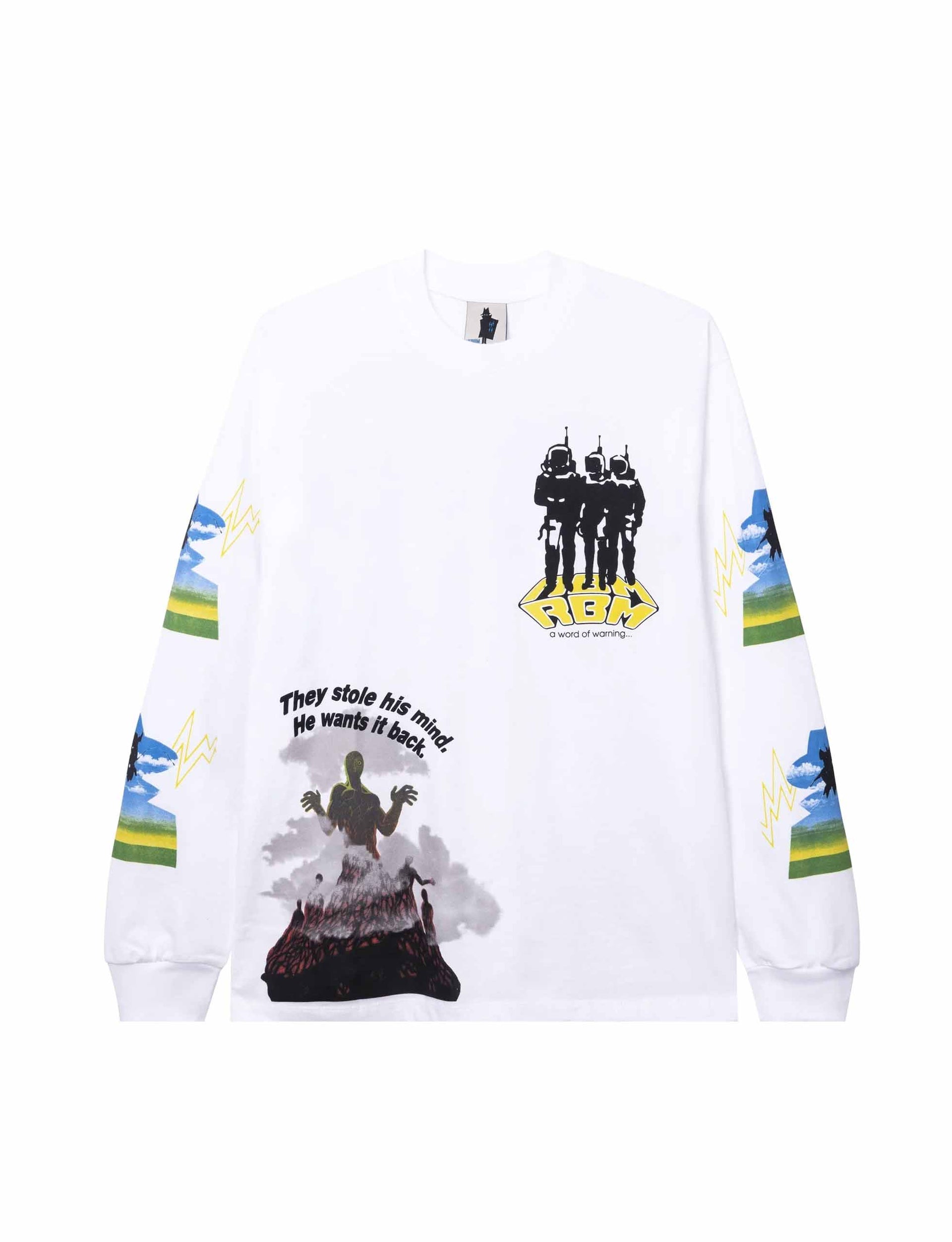 REAL BAD MAN HARDCORE SCI FI LS TEE WHITE