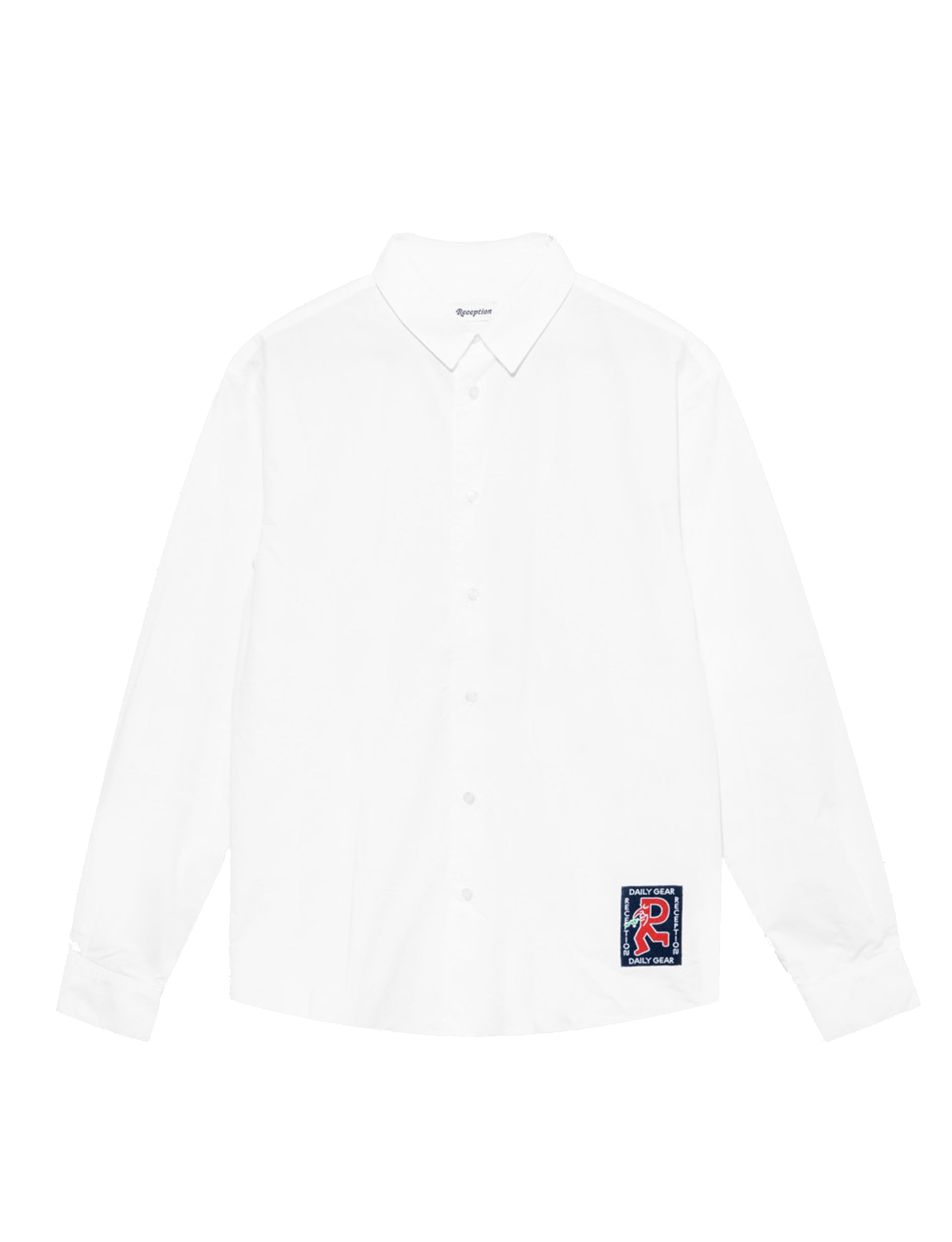 RECEPTION CLOTHING LOOSE FINANCIAL SHIRT COTTON POPLIN WHITE
