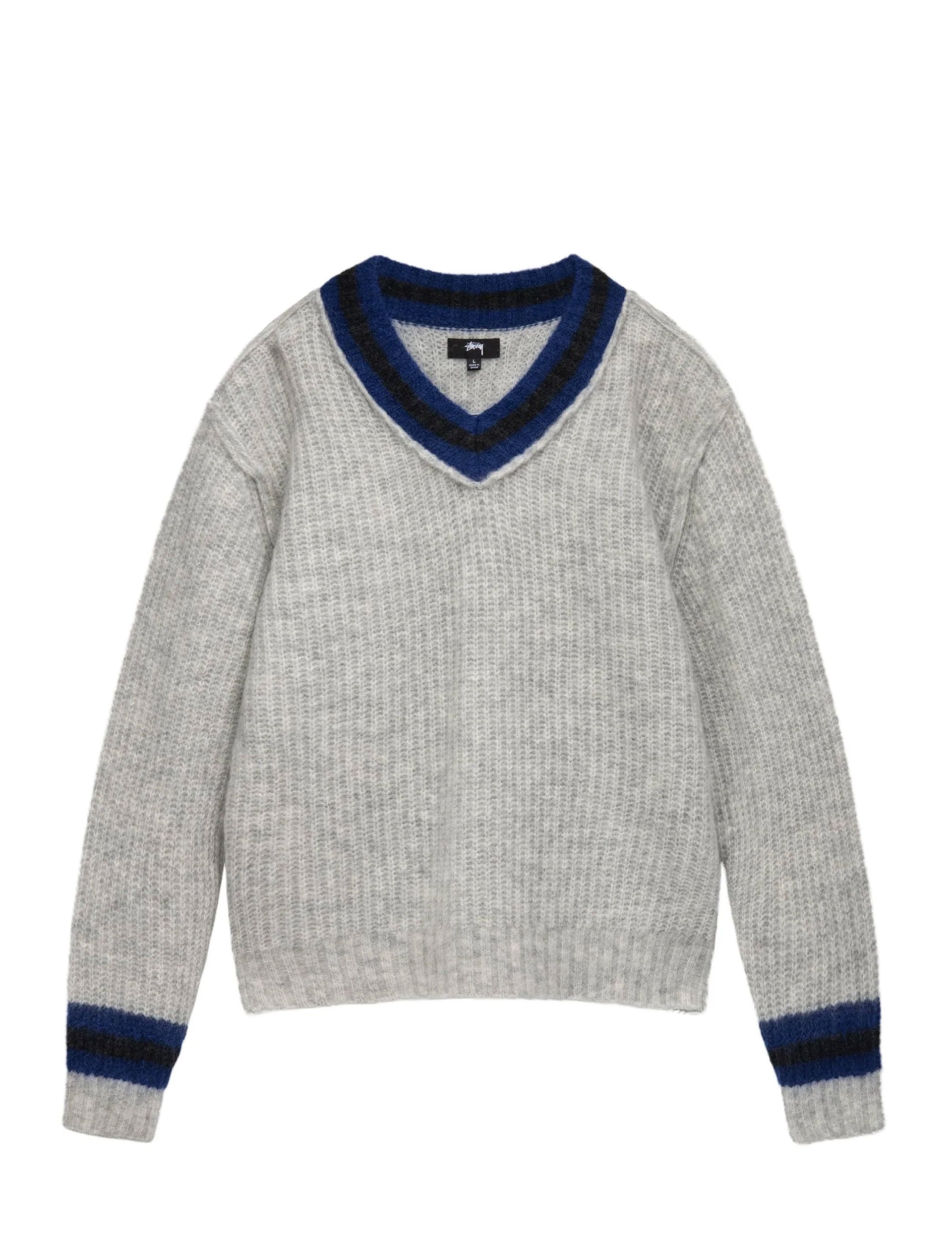 STÜSSY MOHAIR TENNIS SWEATER ASH