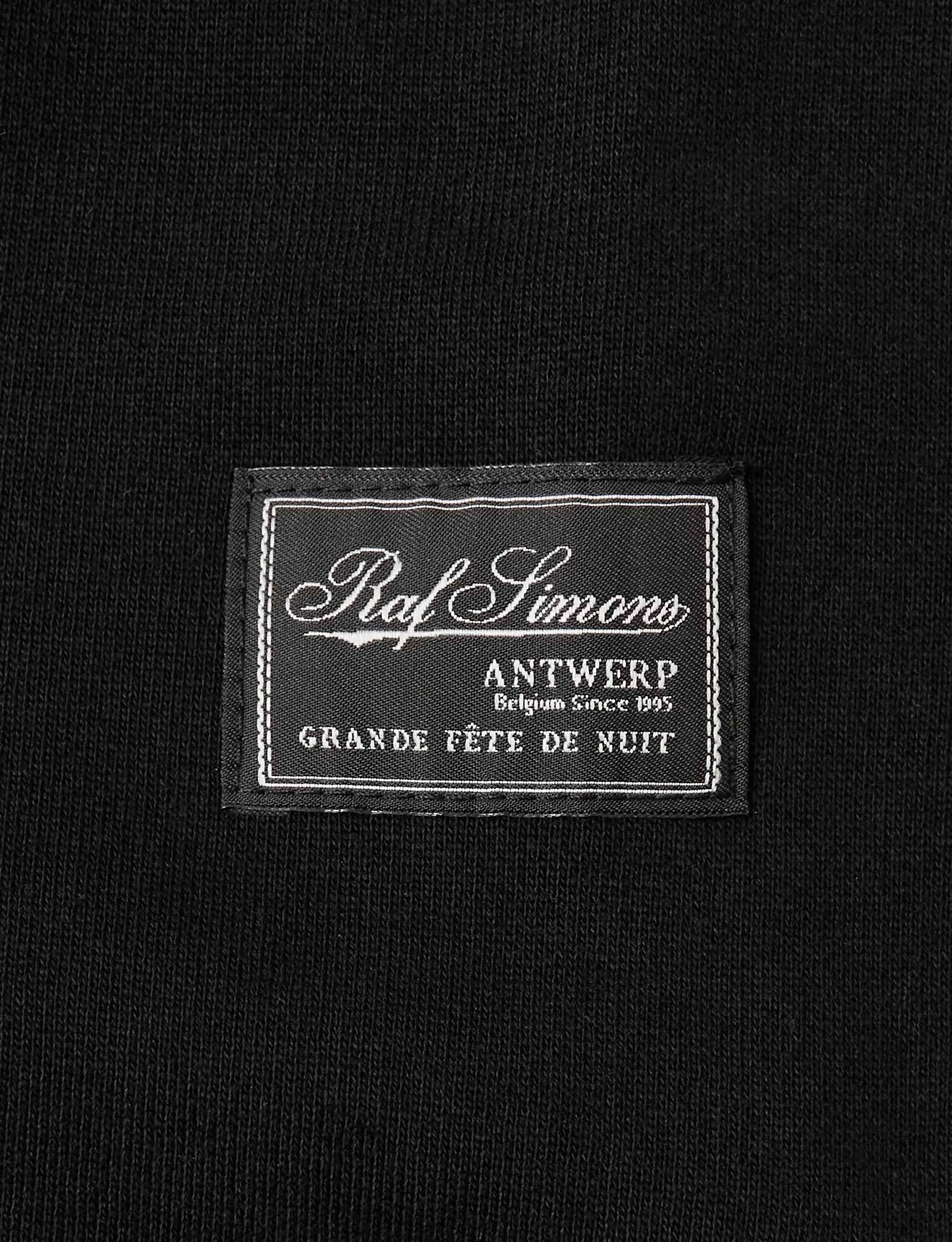 RAF SIMONS Regular fit hoodie with knot hood BLACK