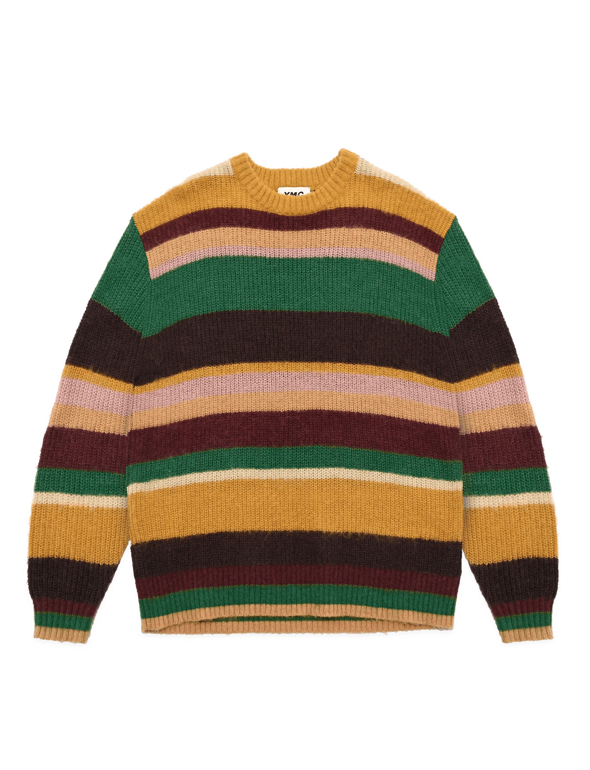 YMC UNDERTONES STRIPE CREWNECK JUMPER MULTI