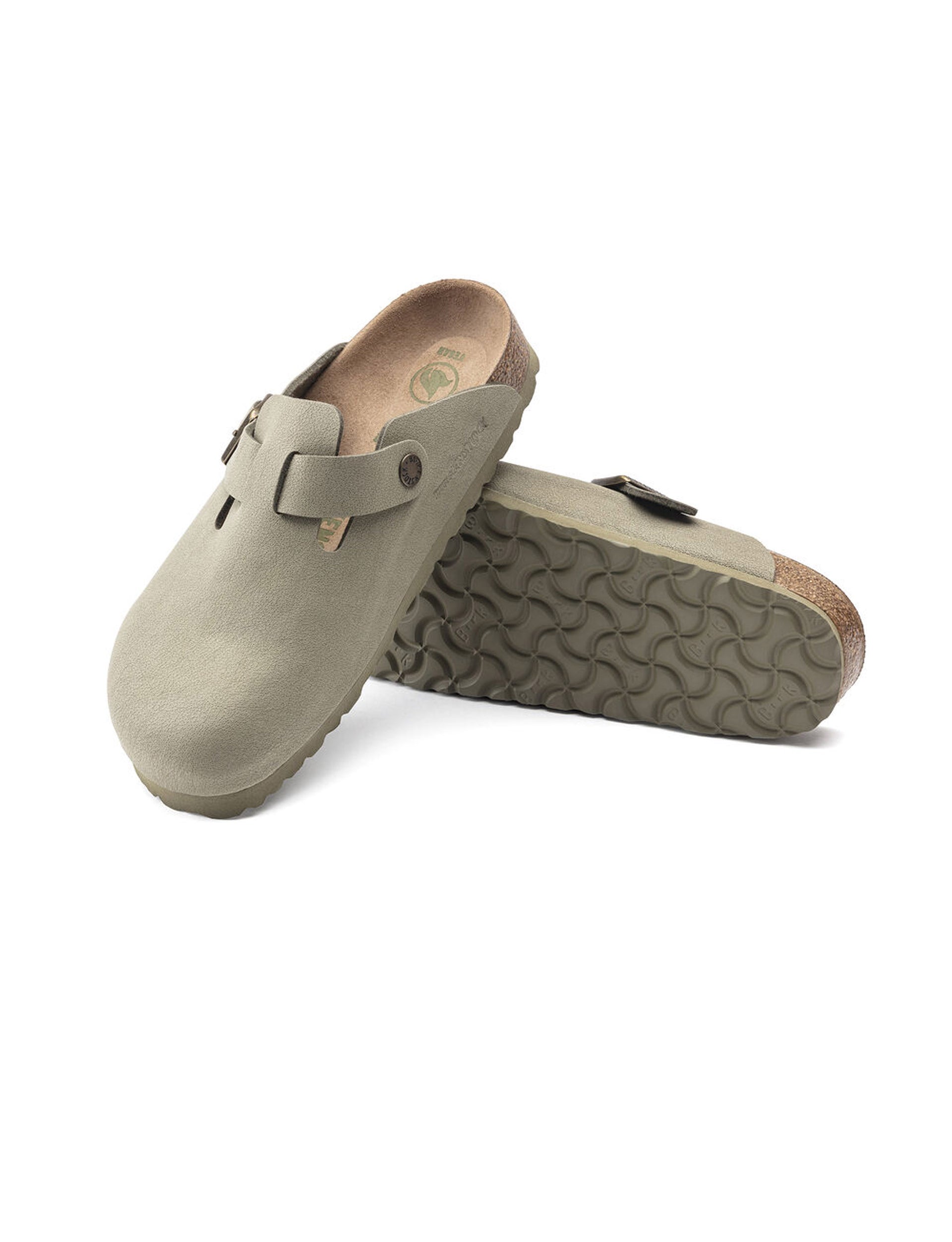 BIRKENSTOCK BOSTON VEGAN BIRKO-FLOR NUBUCK KHAKI