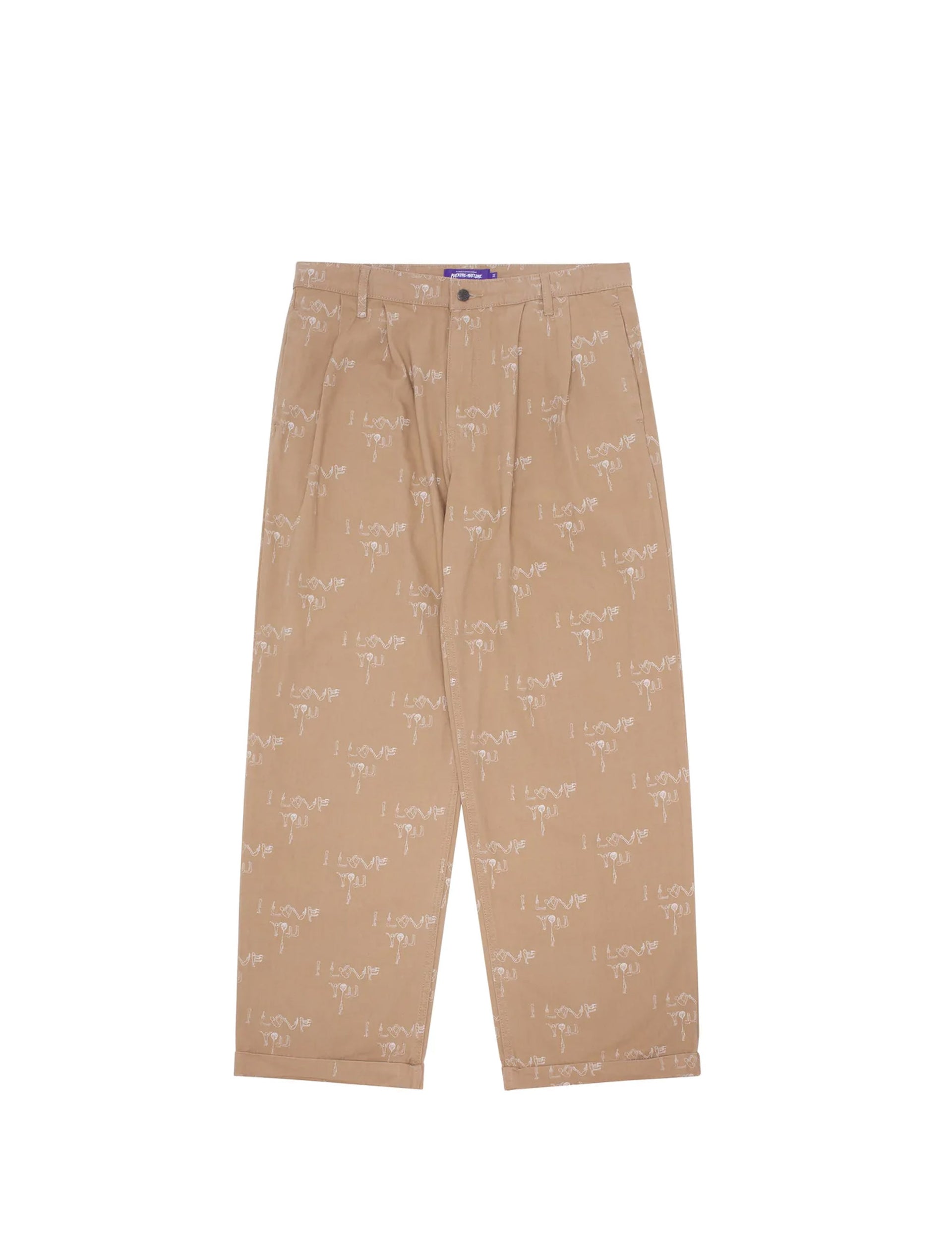 FUCKING AWESOME I love You Pleated Baggy Pant - Khaki