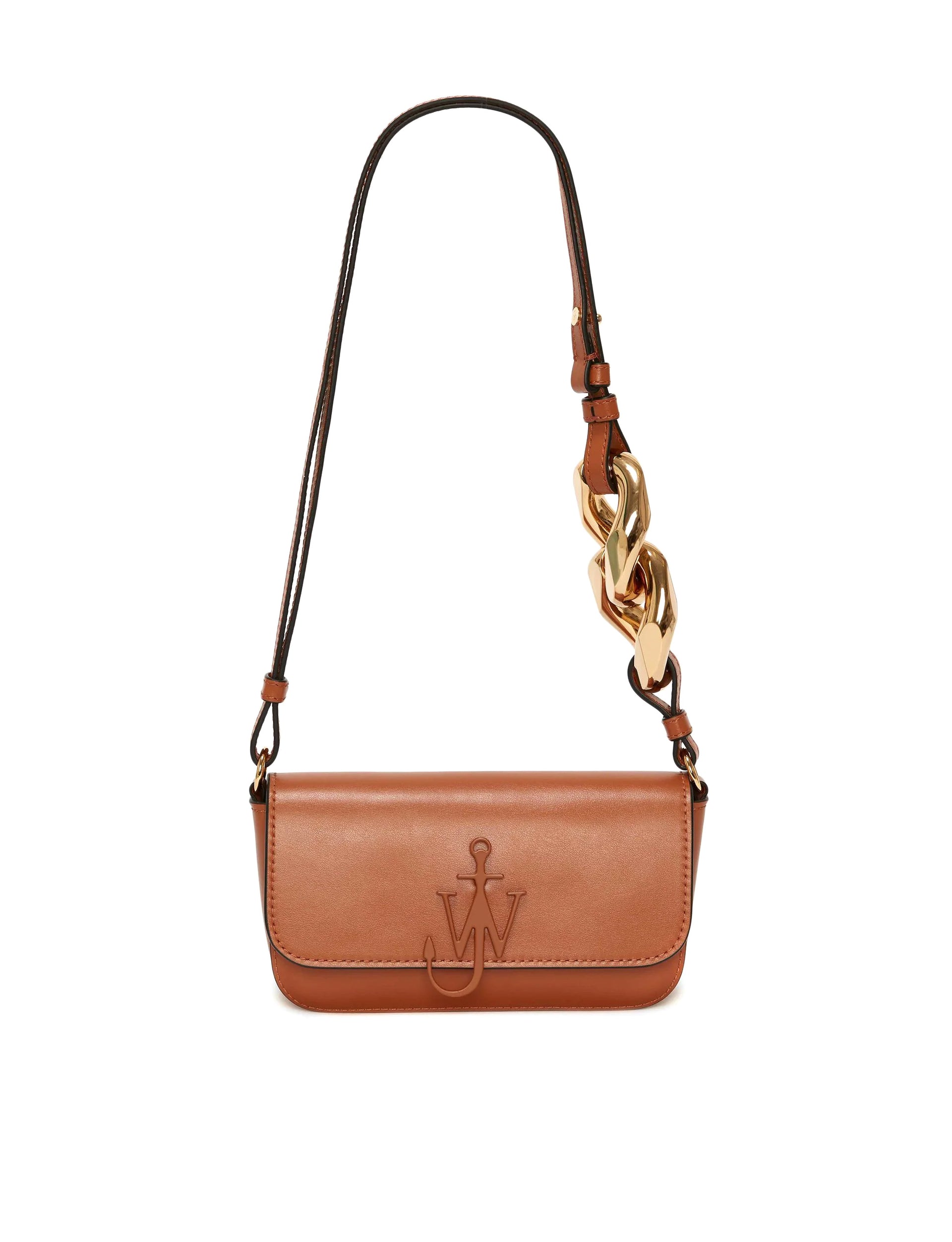 JW ANDERSON TONAL CHAIN BAGUETTE ANCHOR BAG PECAN