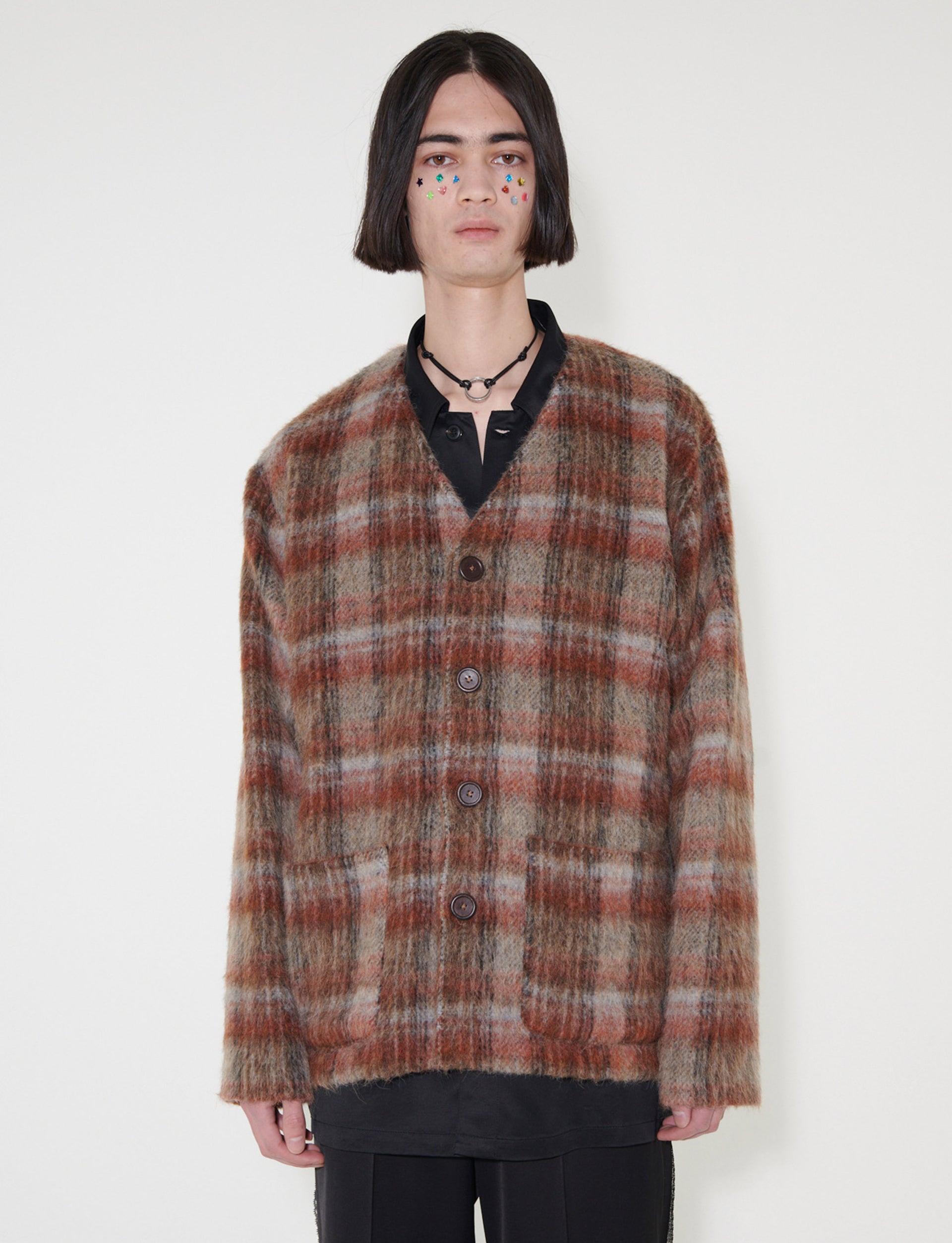 OUR LEGACY CARDIGAN Ament Check Mohair