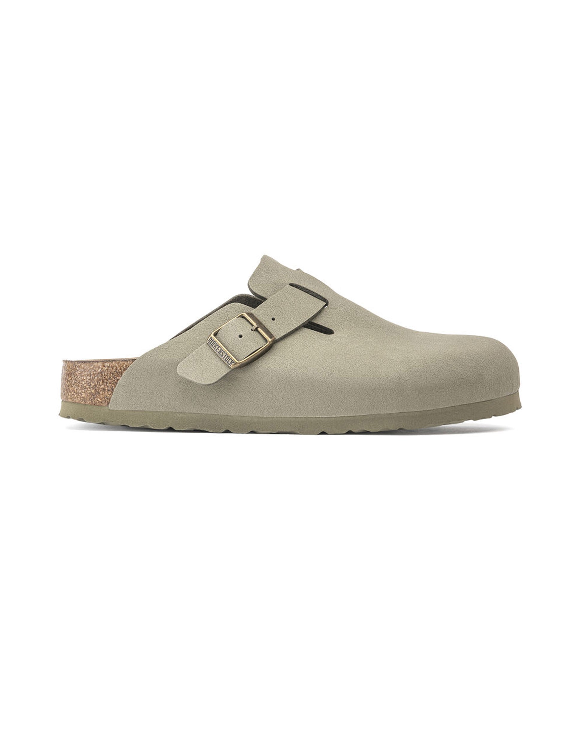 BIRKENSTOCK BOSTON VEGAN BIRKO-FLOR NUBUCK KHAKI