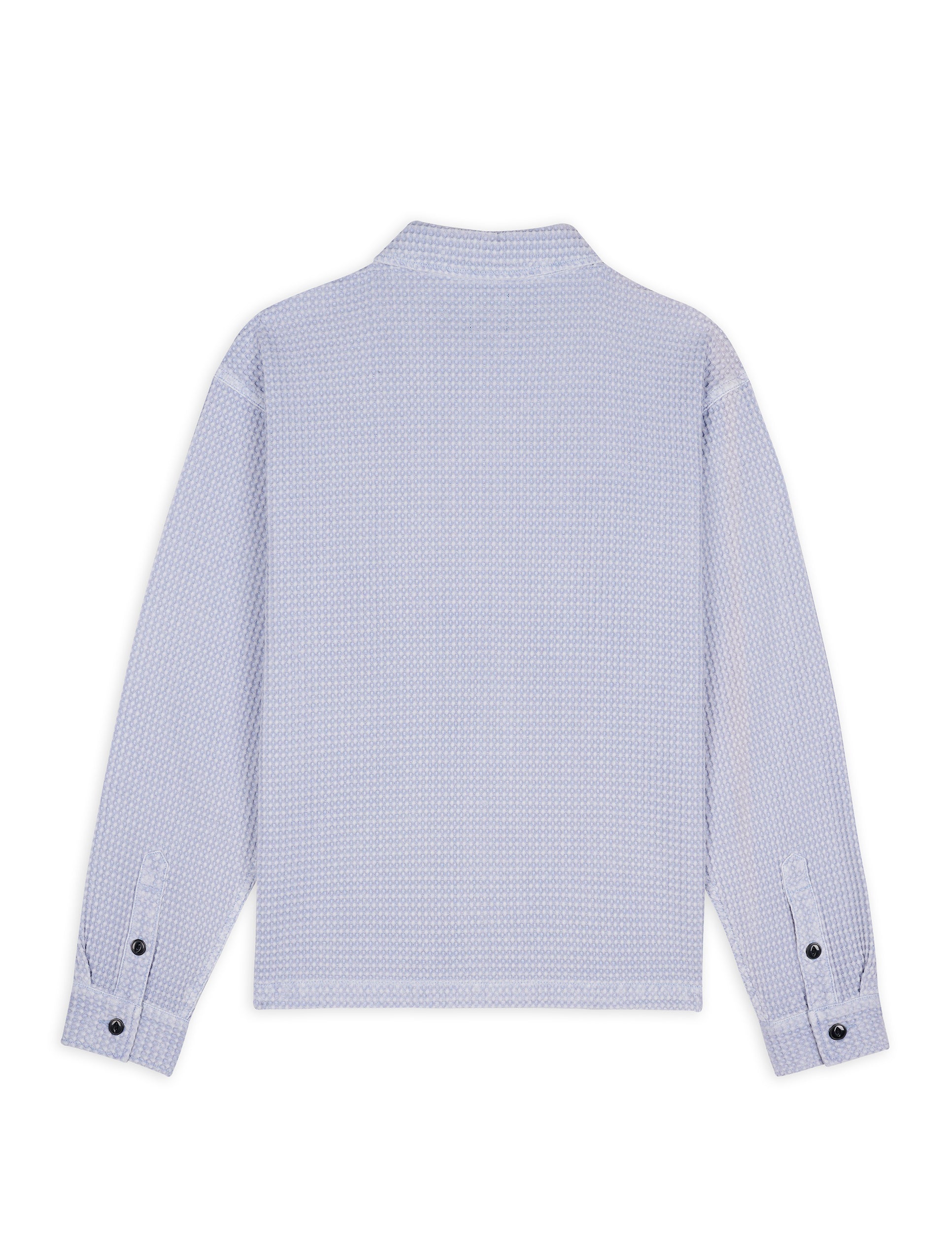 BRAIN DEAD Waffle Snap Front Shirt BLUE